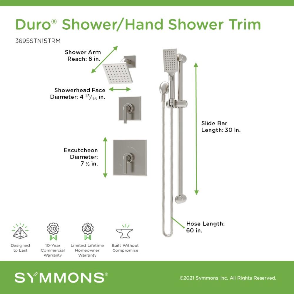 Symmons 3695STN15TRM Tub-Shower-Faucets - View #2