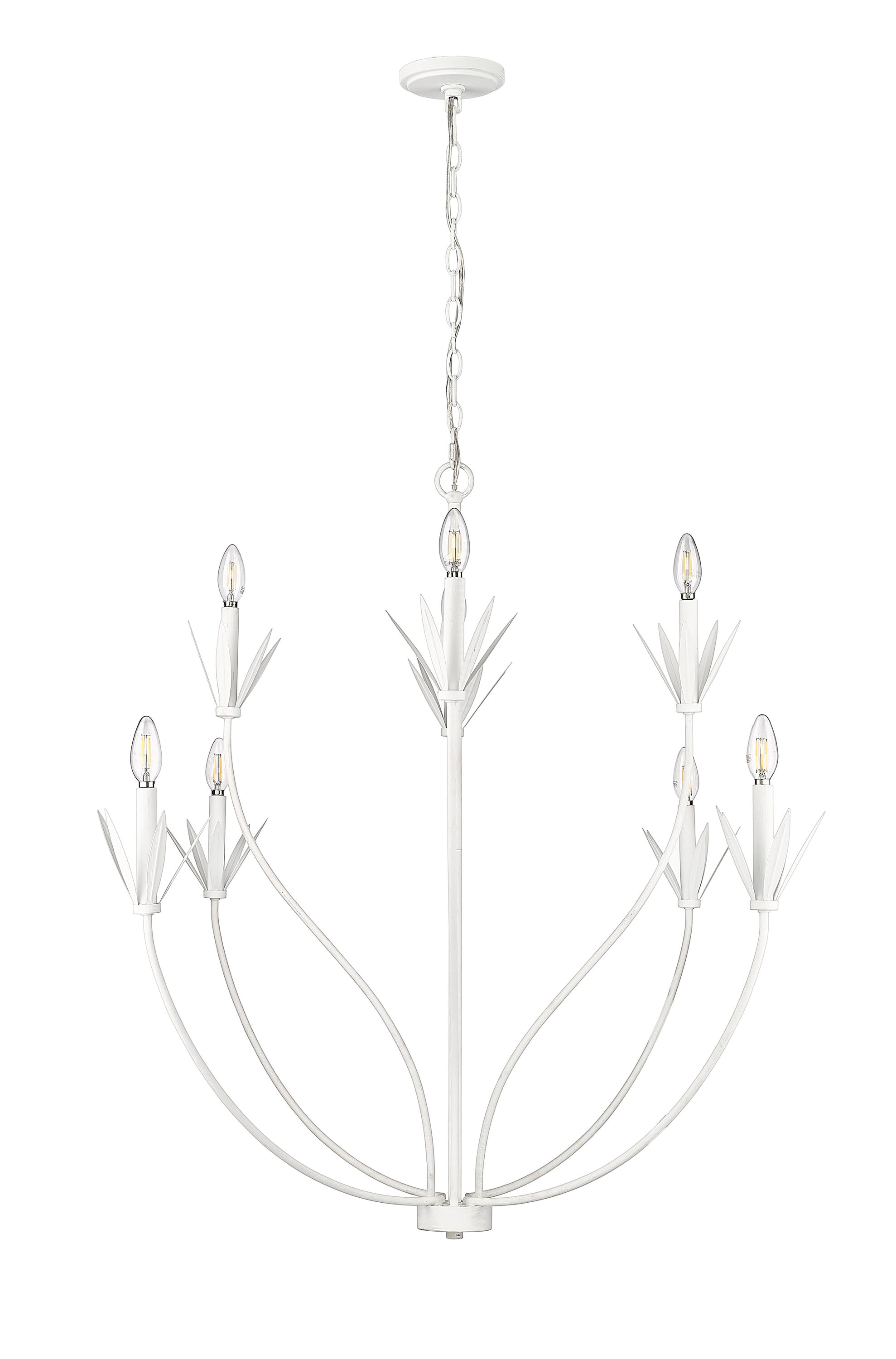 Millennium Lighting 12708-TWH Primrose 8 -Light Matte White Modern/contemporary For Use in Bedrooms, Dining Rooms, Foyers, Living Rooms Chandelier
