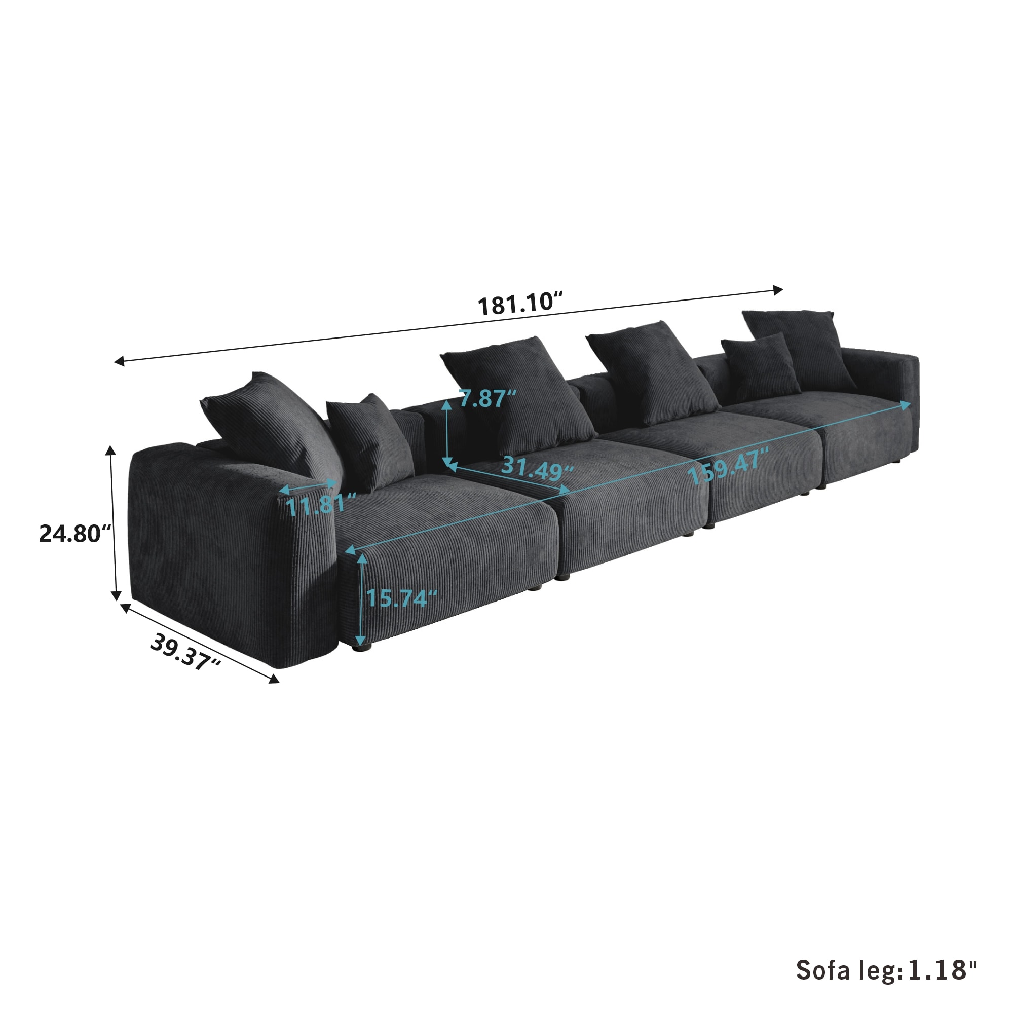 BuotiqHom DH-S4-126BK Sofas-Loveseats - View #2