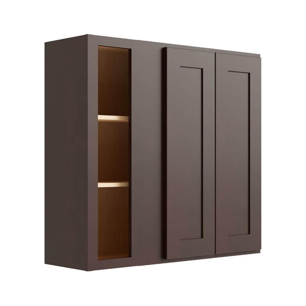 RELIABILT L11-BLW42/4530 Parkstone 42-in W x 36-in H x 12-in D Espresso Blind Corner wall Fully assembled Plywood Cabinet Shaker)