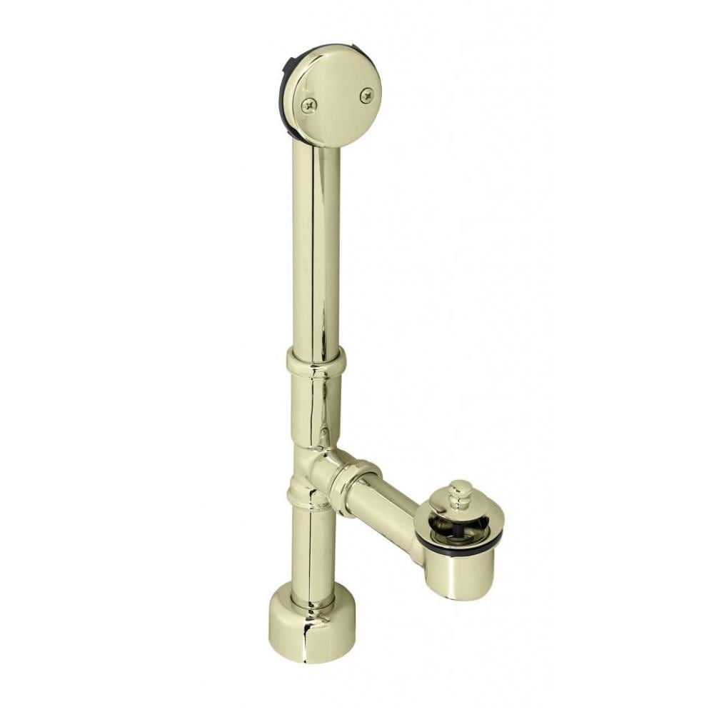 WESTBRASS D3263K-03 Bath Waste and Overflow All Exposed Pull and Plug- 14" Make-up, 17 Ga. Tubing In Polished Brass