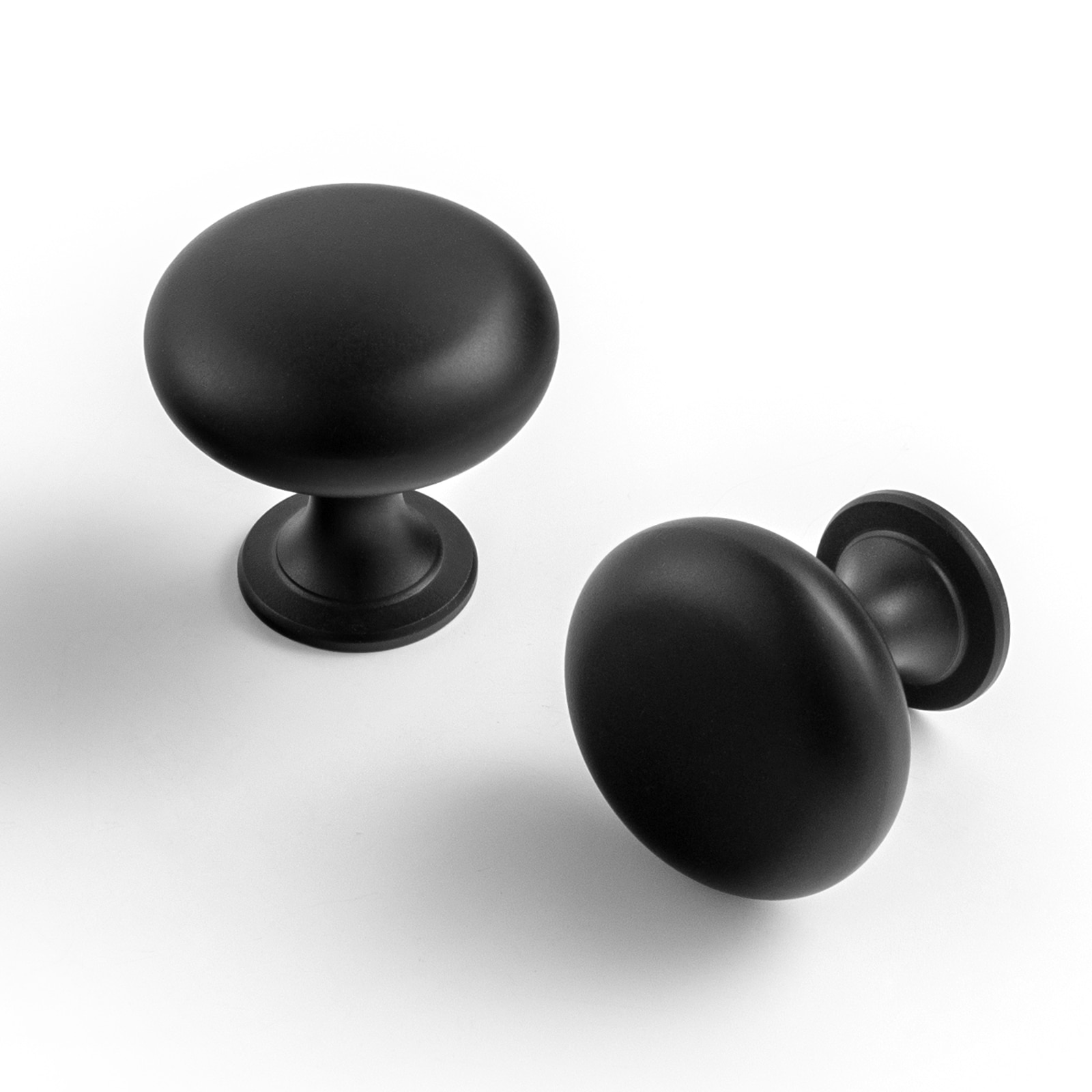 Miaokesen 1-1/2-in Matte Black Mushroom Modern Cabinet Knob 6 -Pack #8611B-DADAN