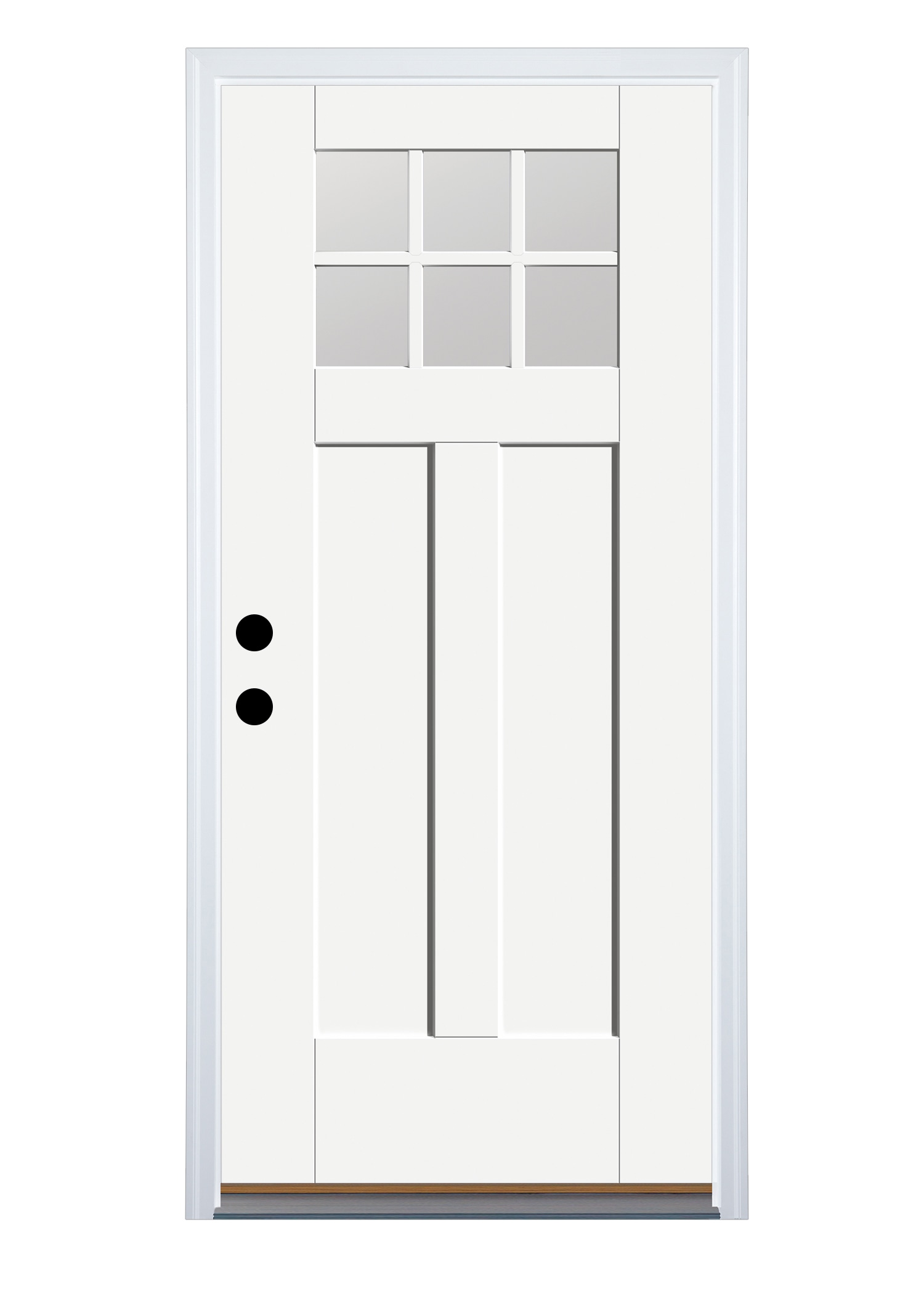 Therma-Tru Benchmark Doors Shaker 36-in x 80-in Fiberglass Craftsman Right-Hand Inswing Ready To Paint Prehung Single Front Door with Brickmould -  BMTT626371