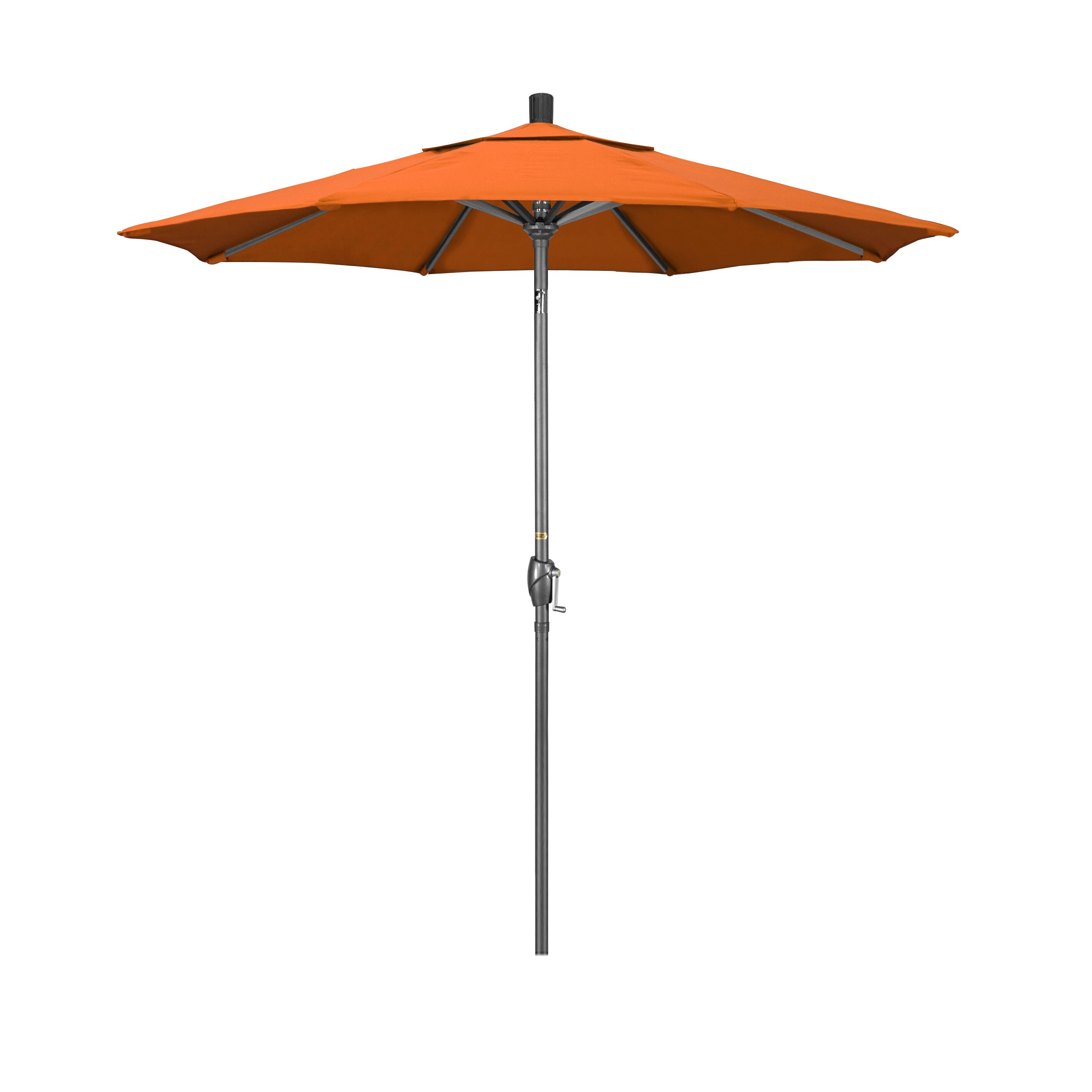 7.5 ft. Orange Aluminum Market Patio Umbrella with Crank Lift