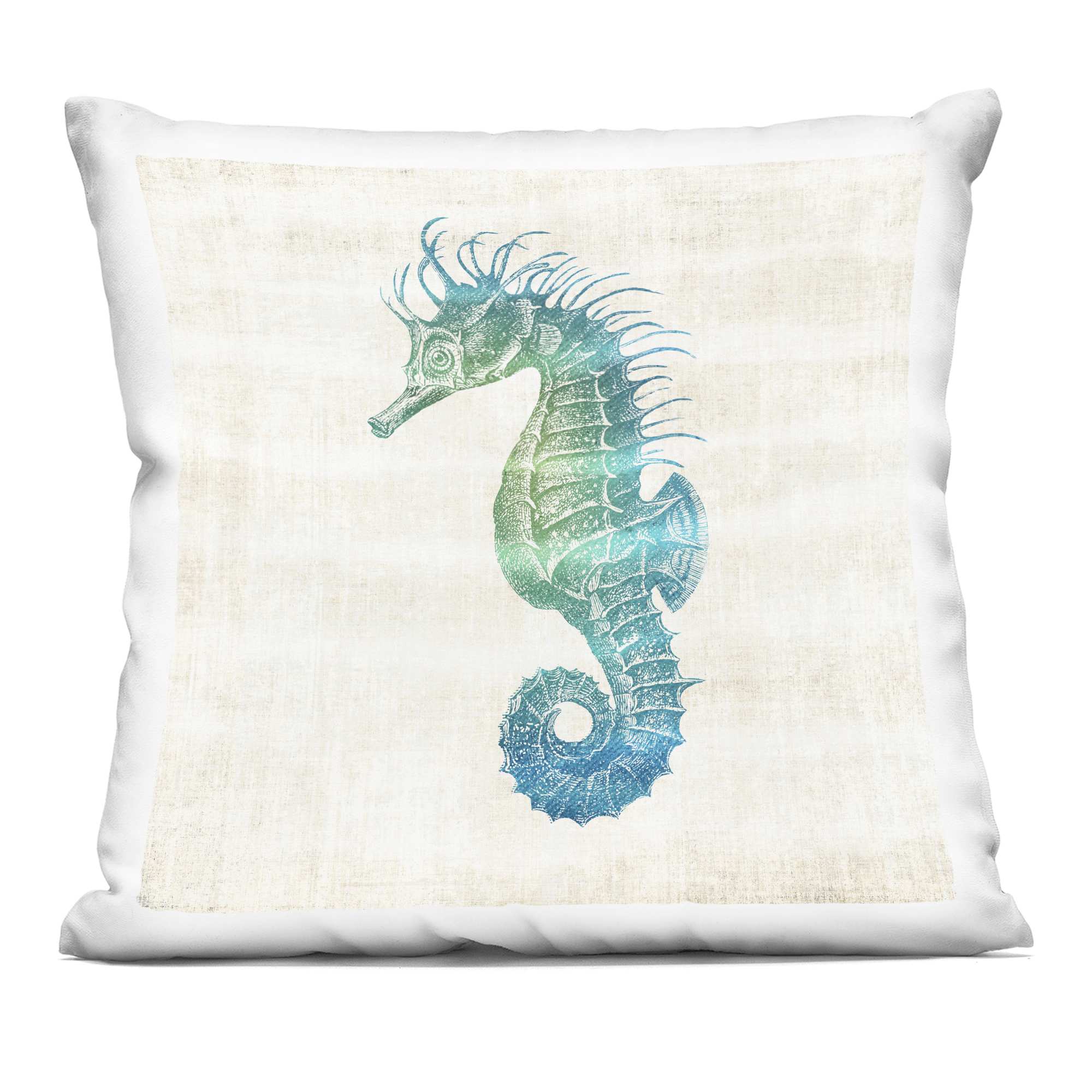Stupell Industries PLO-783-SQW-18X18 Ombre Seahorse Expression Decorative Printed Pillow Design by Susan Arnot