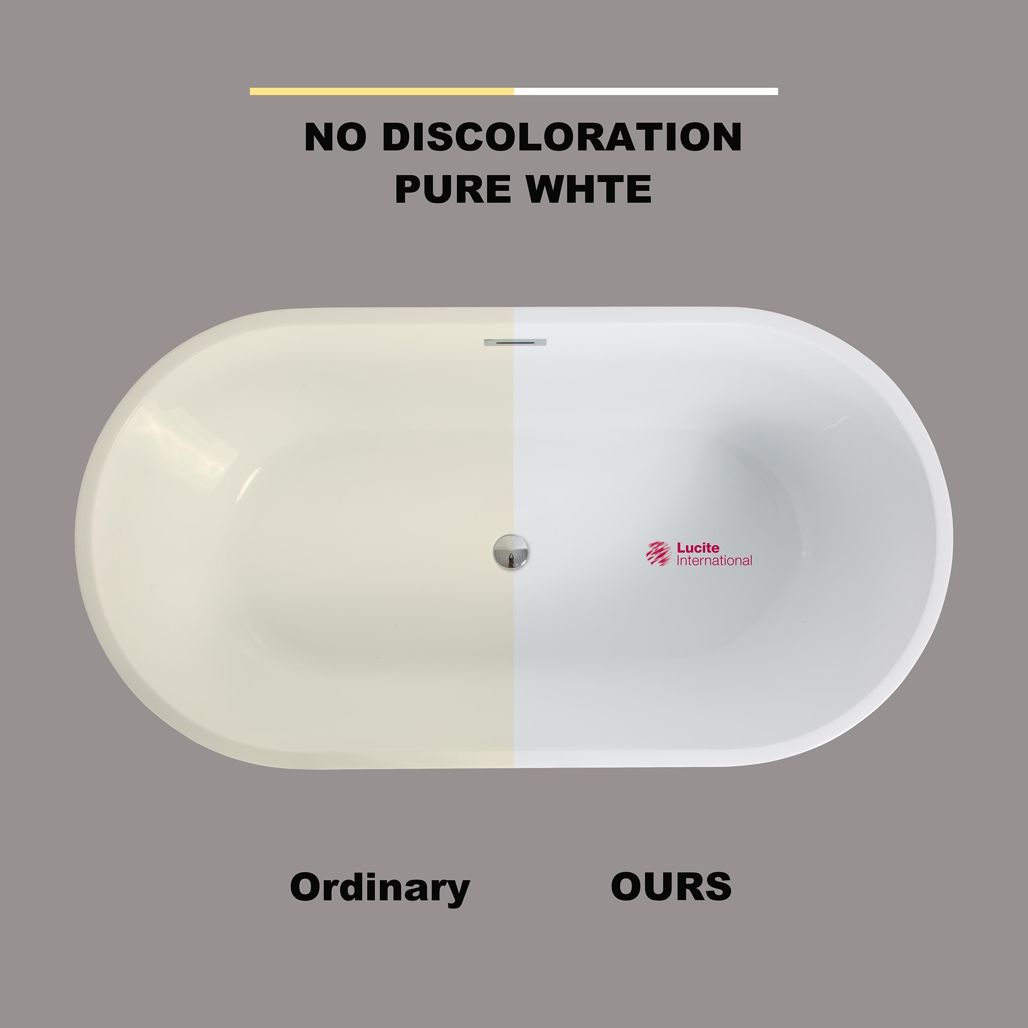 HEATGENE 55" White and Matte Black Acrylic Freestanding Bathtub