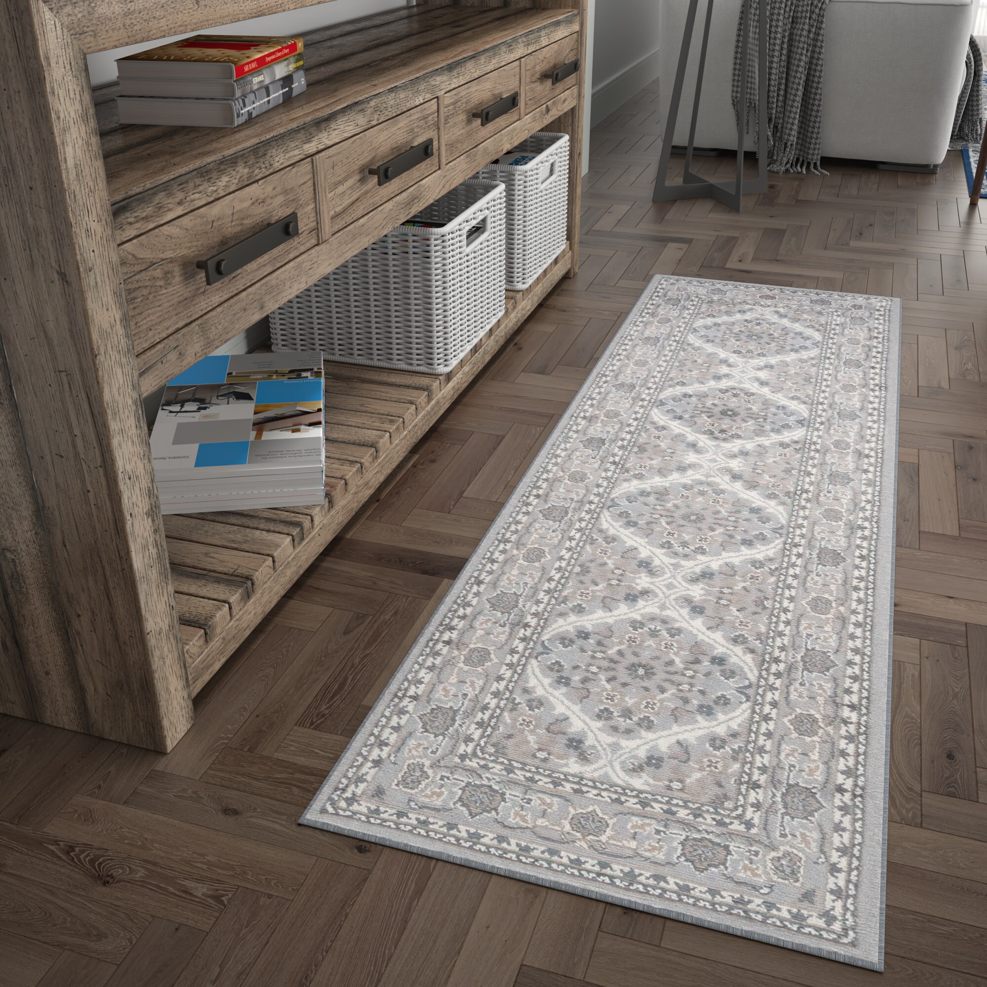 Tayse MDN3709 2X8 Madison 2 x 8 (ft) Loomed Polypropylene Gray Rectangular Indoor Runner rug