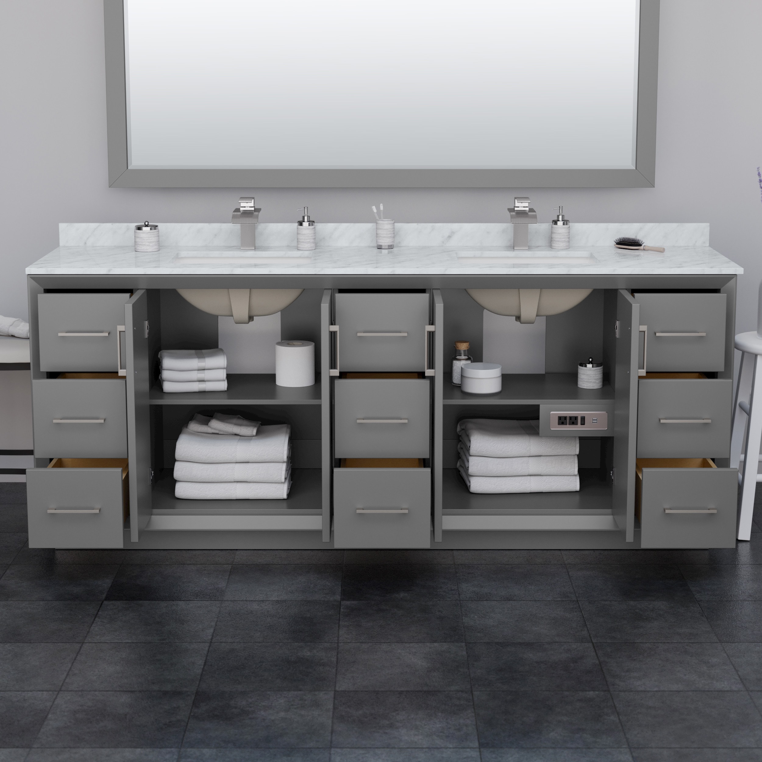 Wyndham Collection WCF414184DKGCXSXXM70 vanities - View #3