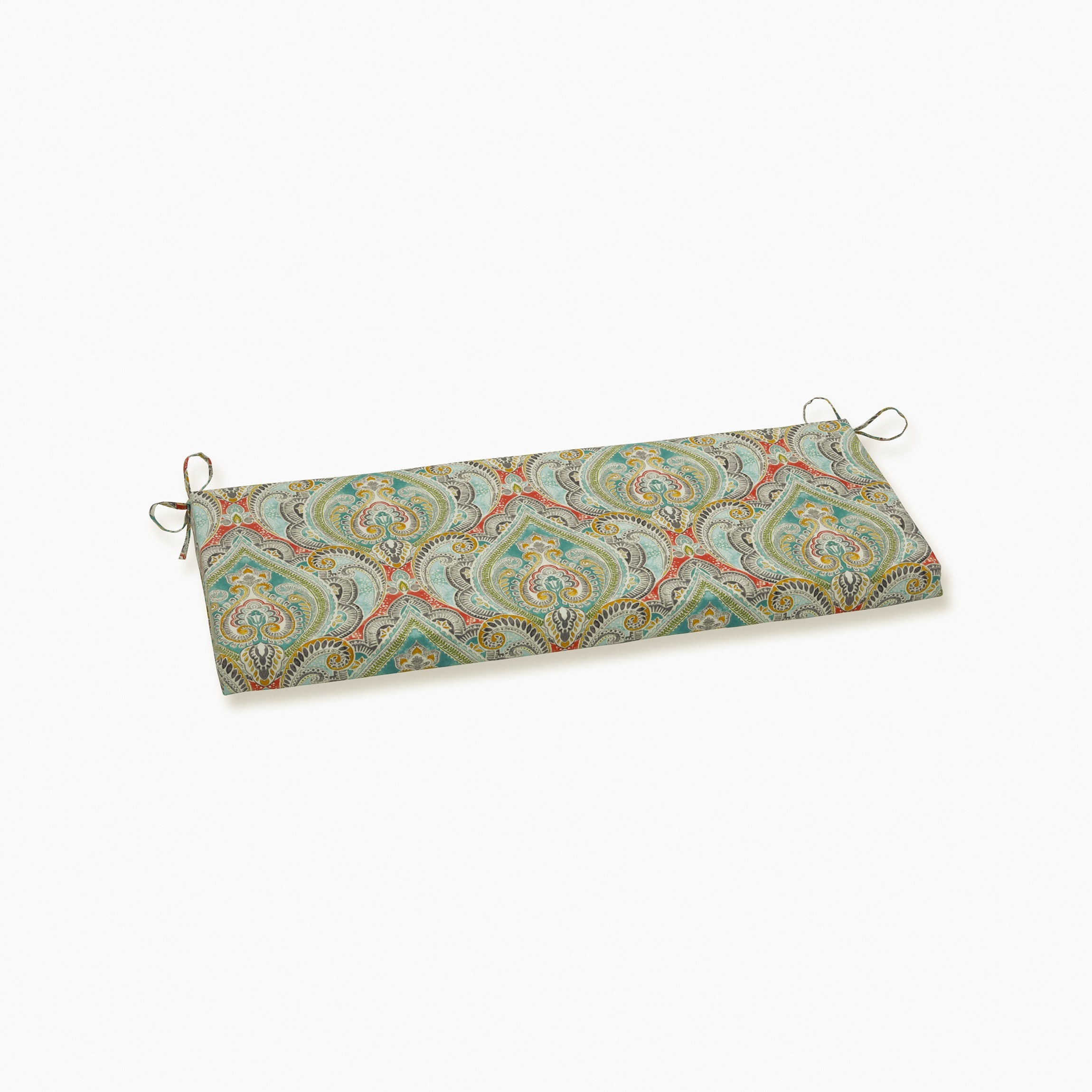 Pillow Perfect 621265 Pretty Witty Reef 18-in x 45-in Blue Patio bench cushion