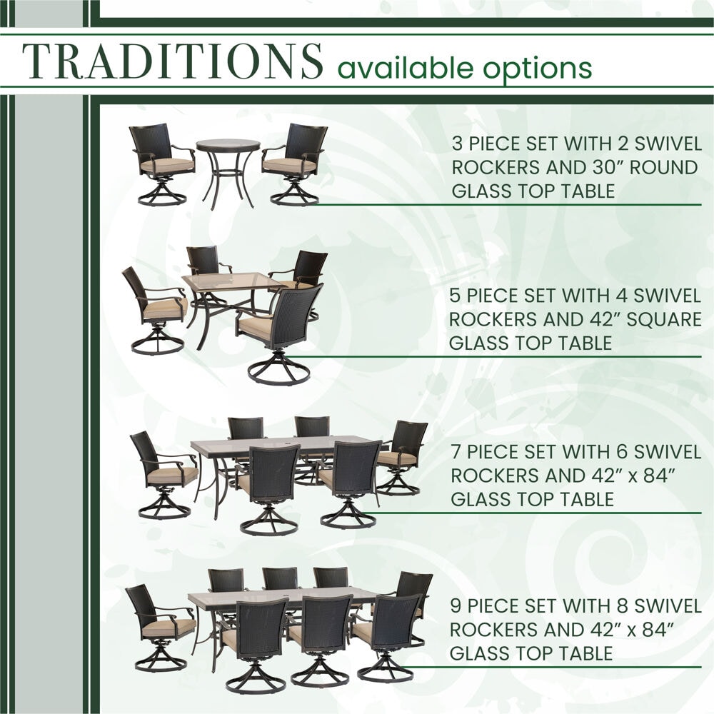 Hanover TRADDNWB5PCSWSQG-TAN Patio-Dining-Sets - View #5