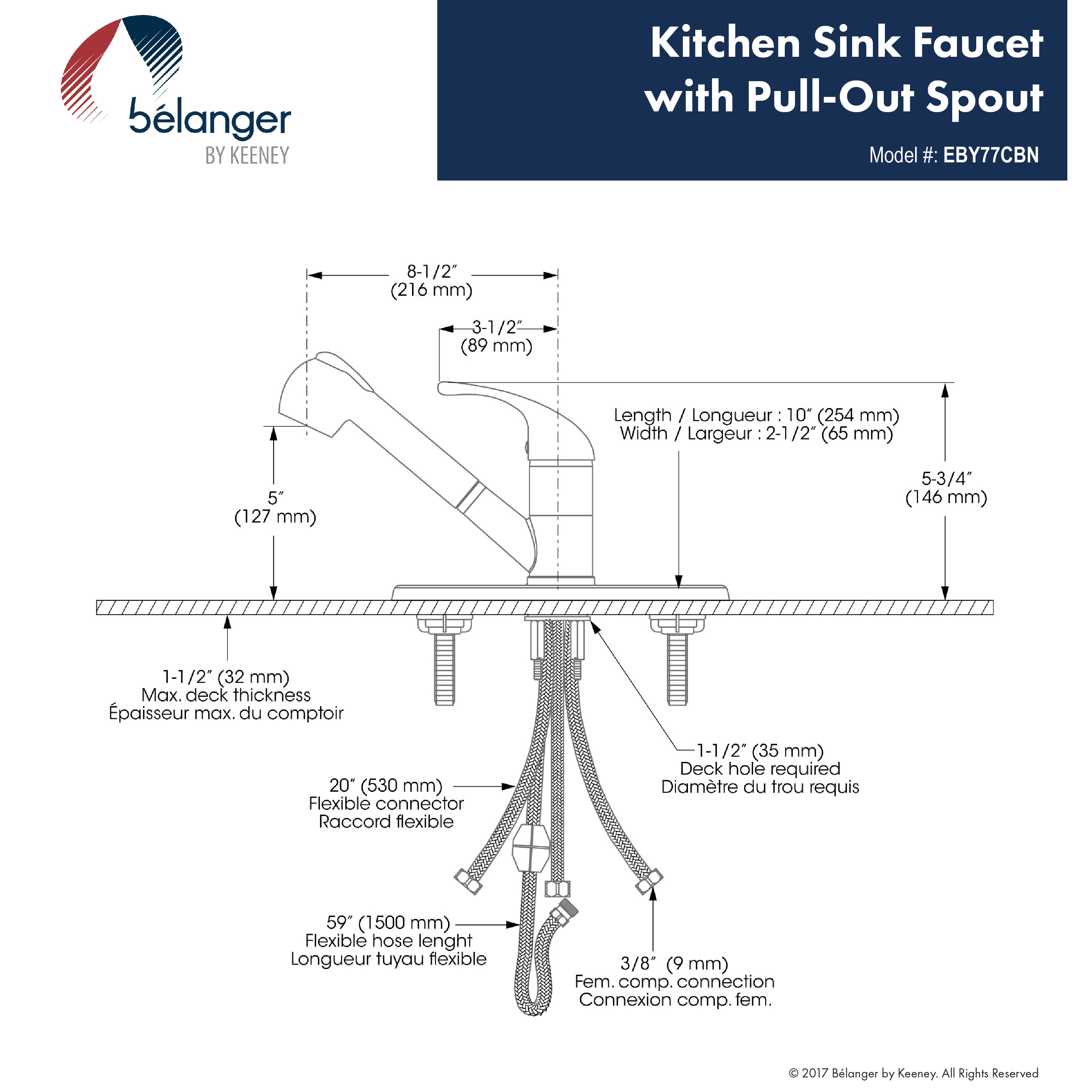 Polished Chrome Single Handle Pull-Out Kitchen Faucet with Sprayer