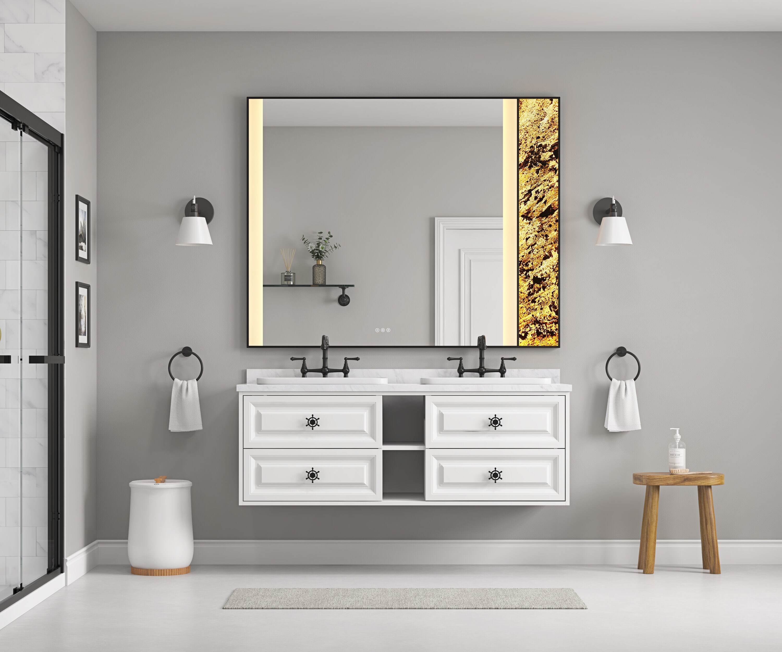 Vacolite 23-in x 21-in x 96-in White Bathroom Wall Cabinet