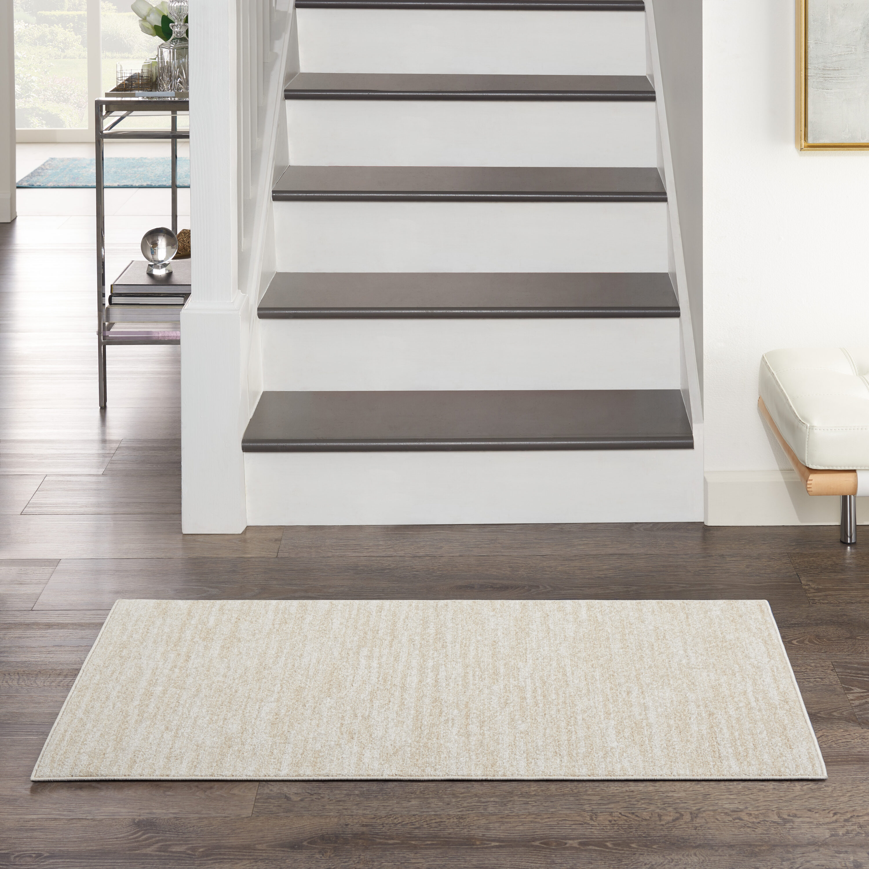Nourison 99446823816 Essentials 2 x 4 (ft) Loomed Polypropylene Ivory Beige Rectangular Indoor/Outdoor Solid Runner rug