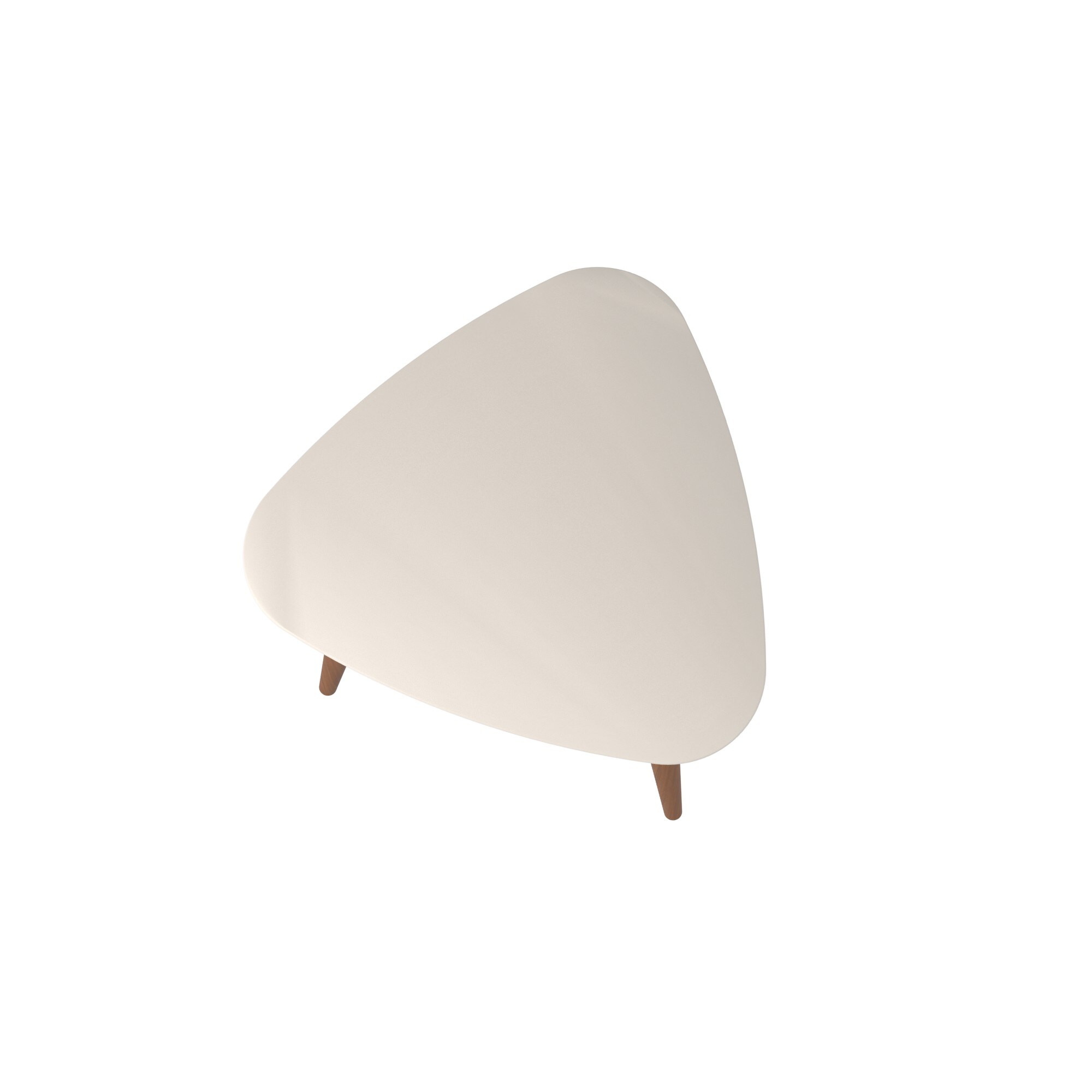 Utopia Mid-Century Triangular Off-White Wood End Table