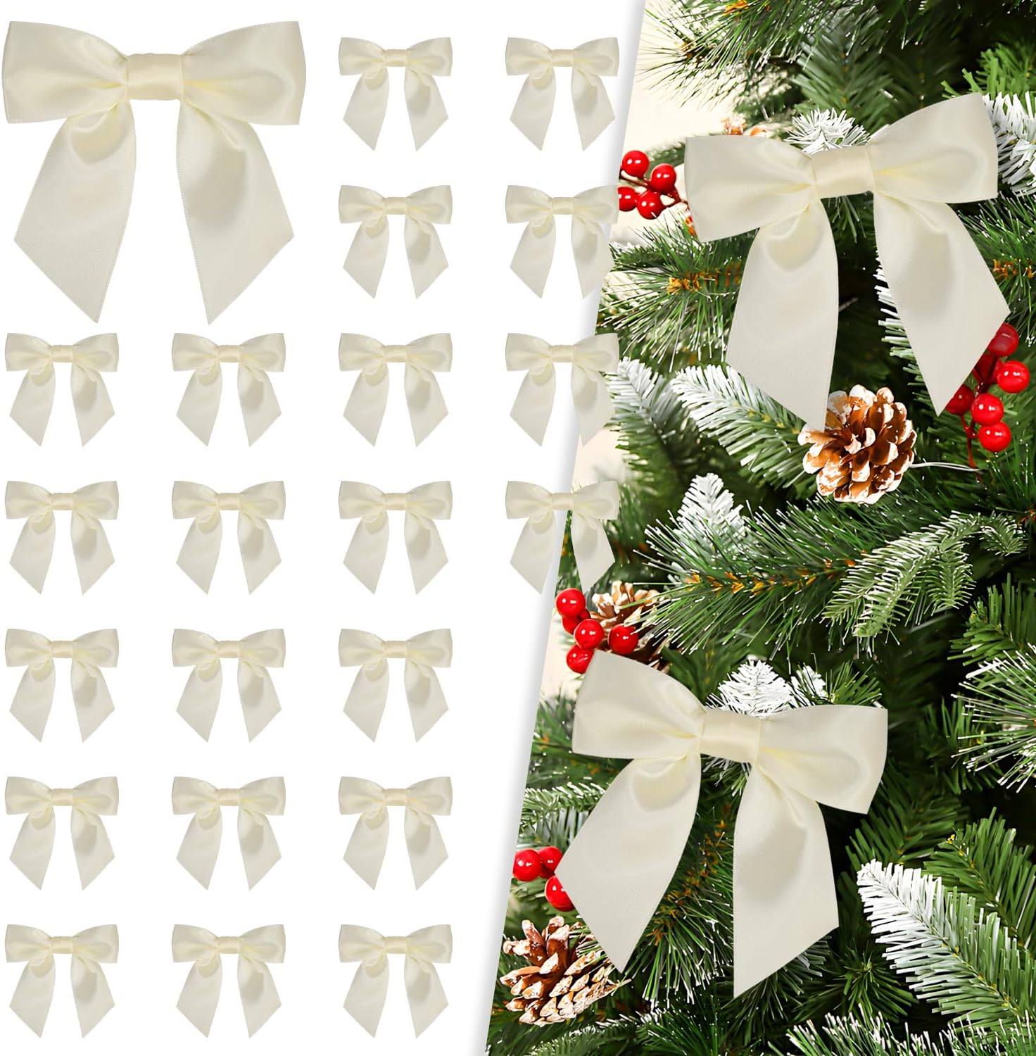 Kunjocy Gift Wrap Bow Set Premade Wrapping Wedding Christmas Decorations White Seasonal Home Decor
