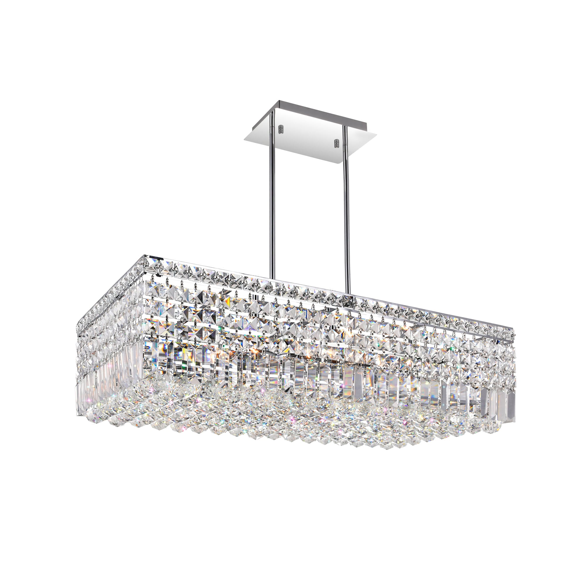 CWI Lighting 8030P30C-RC Colosseum 10 -Light Chrome Traditional Crystal For Use in Bathrooms, Bedrooms, Dining Rooms, Foyers, Kitchens, Living Rooms Chandelier