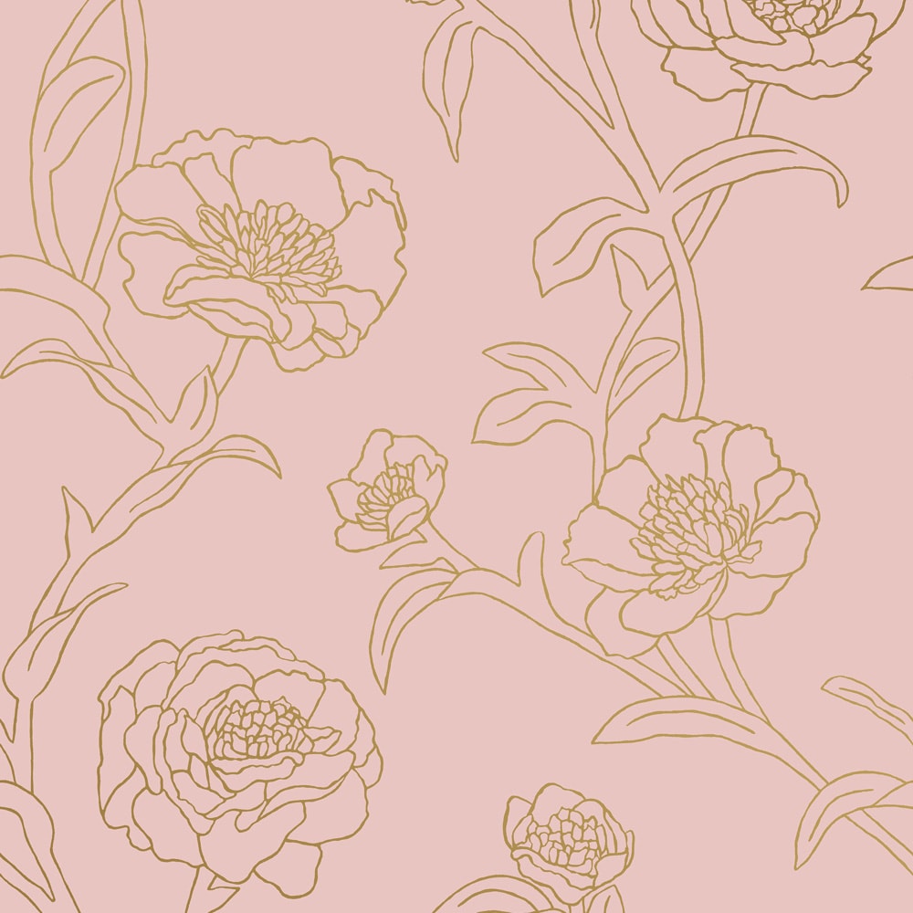 Tempaper PE15125 28-Sq. Feet Pink Vinyl Floral Self-adhesive Peel and Stick Wallpaper