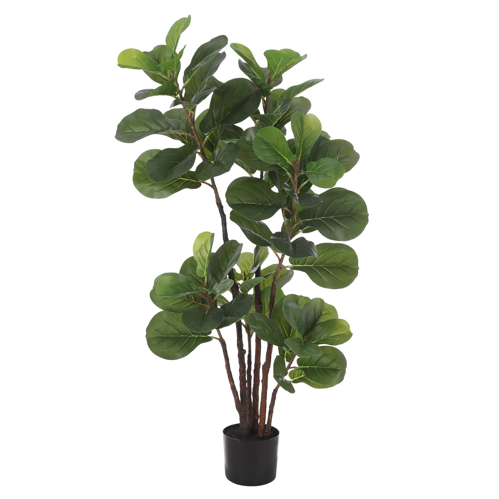 Qeetex JXNAG-PHO-10PYMS2I 4FT Fiddle Leaf Fig Tree Faux Trees with 72 Artificial Fiddle Leaves Large Fake Floor Plant with Black Pot for Home Office Living Room Decor Artificial Plants Indoor