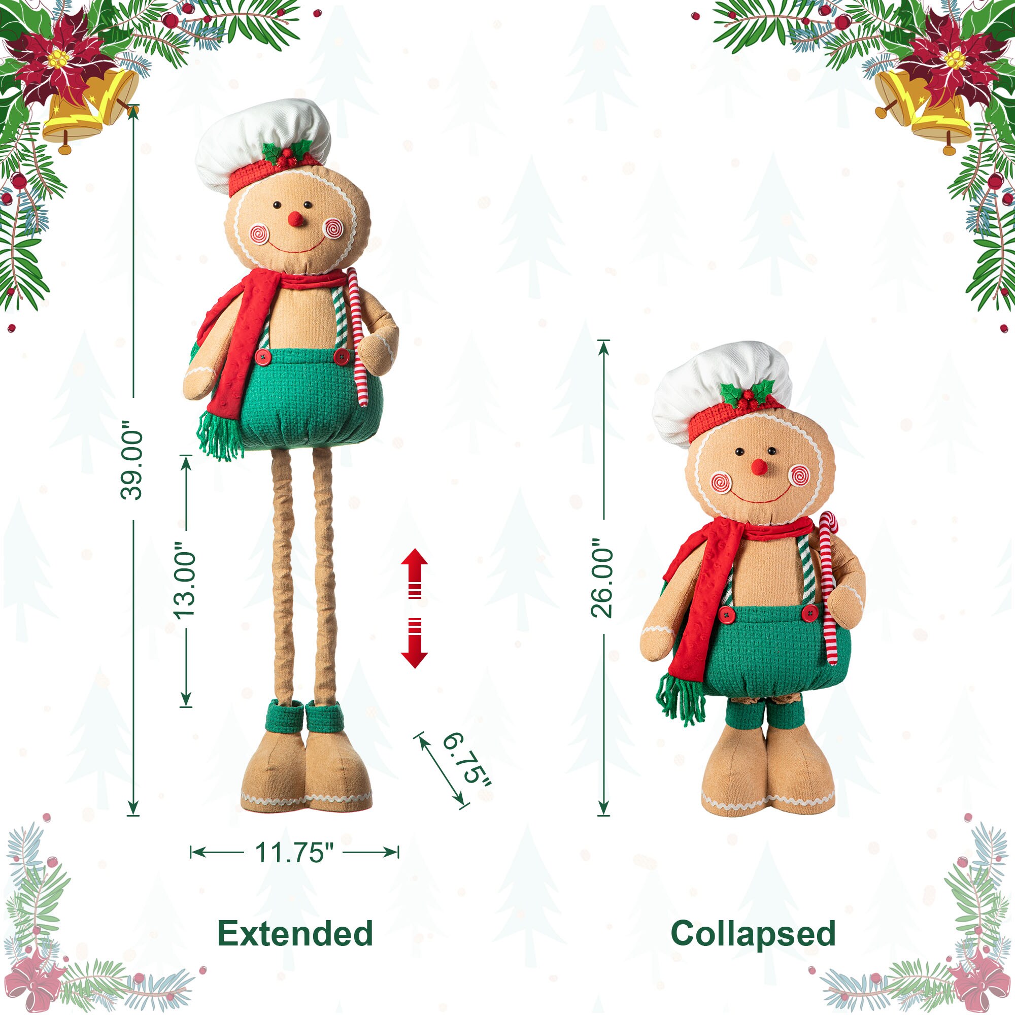 Glitzhome 2040100003 Table-Christmas-Decorations - View #6