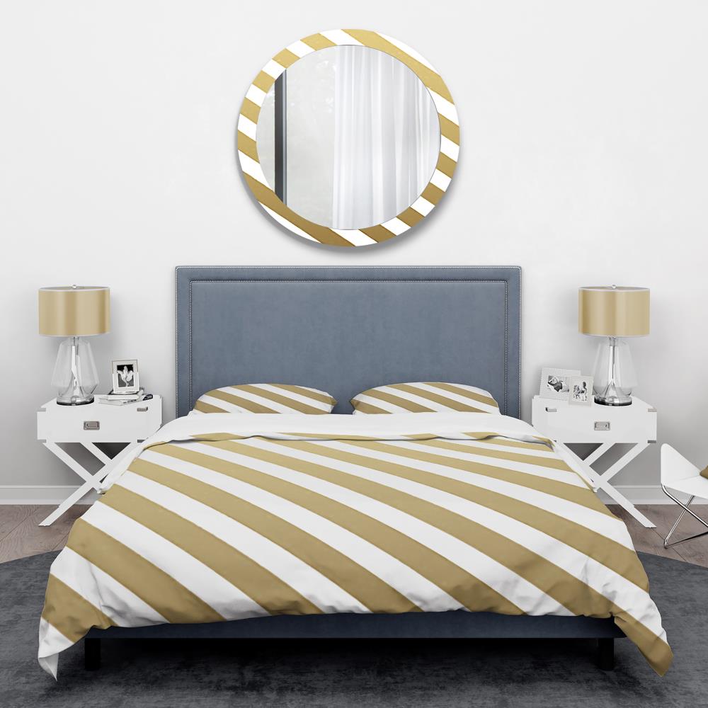 Designart BED24517-Q 3 -Piece Gold Queen Duvet cover Set