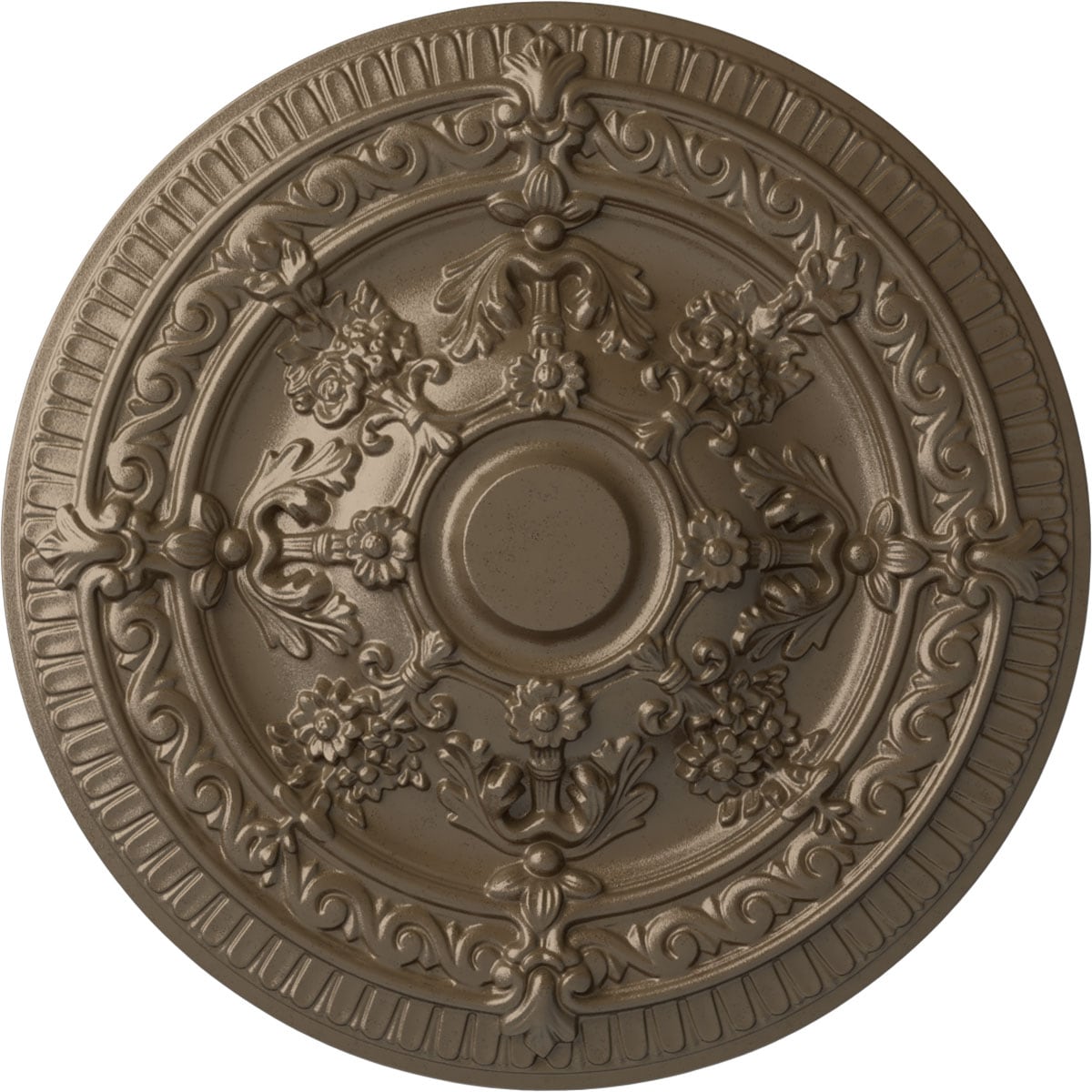 Ekena Millwork CM26VIWSS Vincent 26-in W x 26-in L Painted Warm Silver Polyurethane Whole Ceiling Medallion