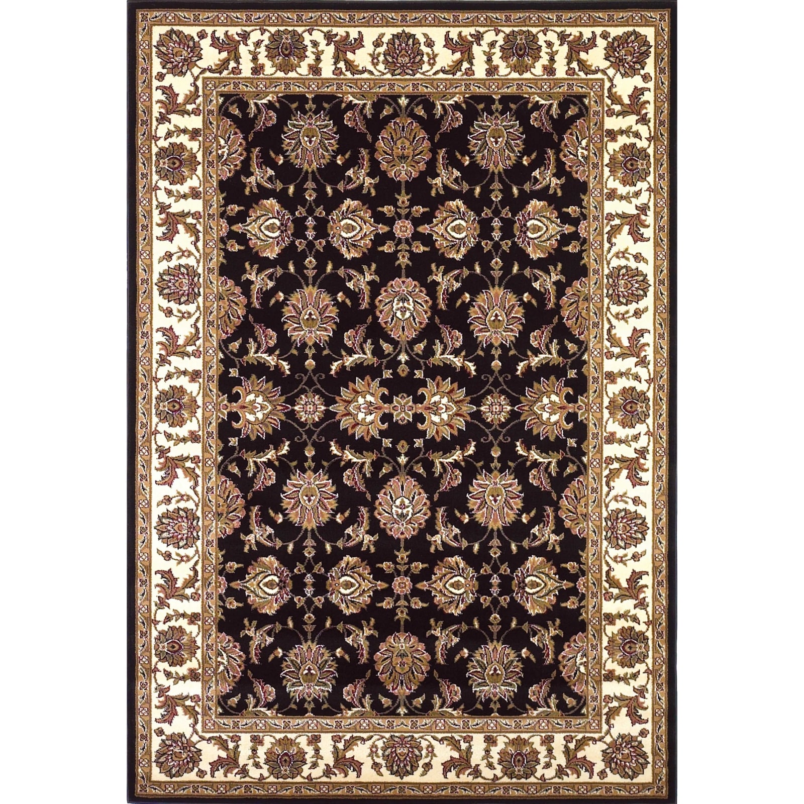 HomeRoots 353602 Bernadette 3 X 4 (ft) Rag Black Ivory Indoor Border Area Rug