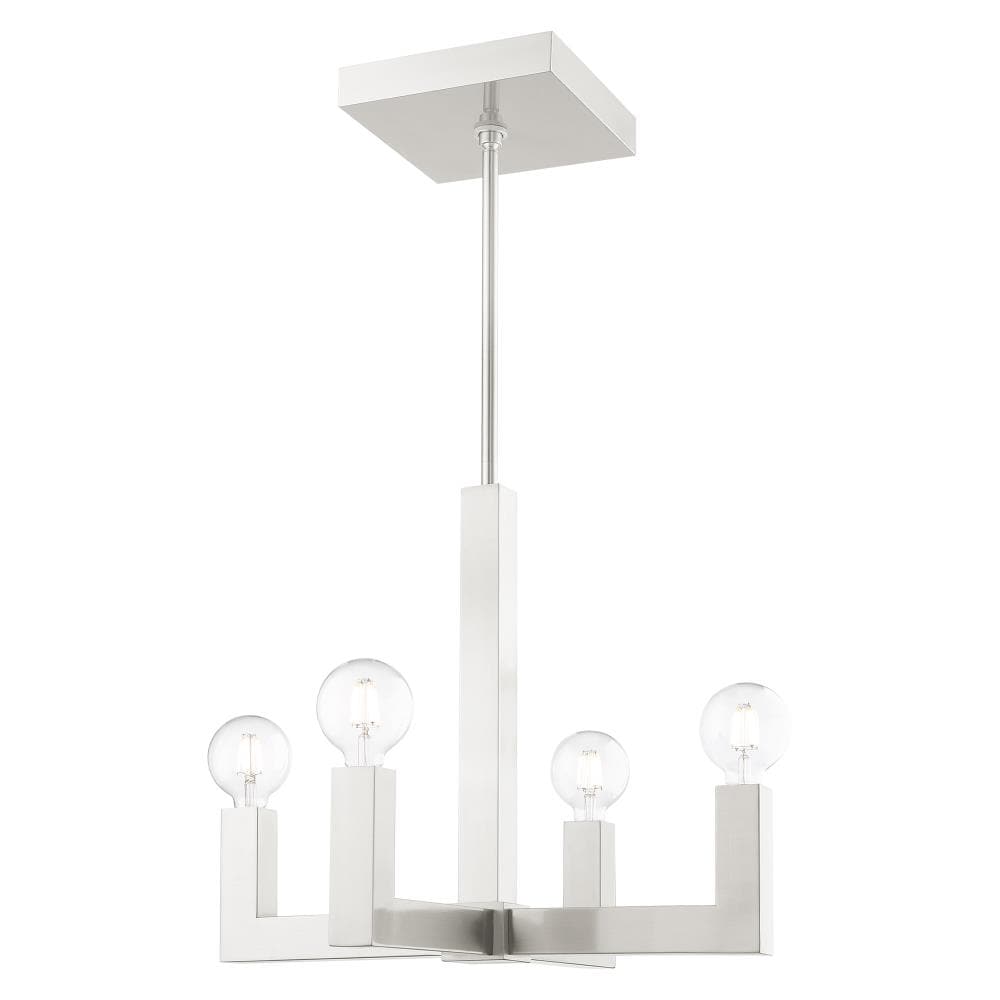 Mini Brushed Nickel Crystal 4-Light Chandelier