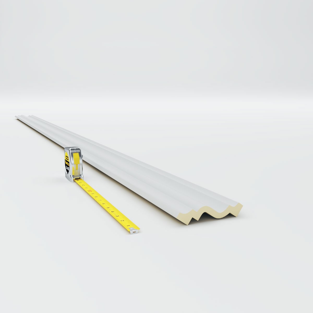 94.5" White Polyurethane Traditional Crown Moulding