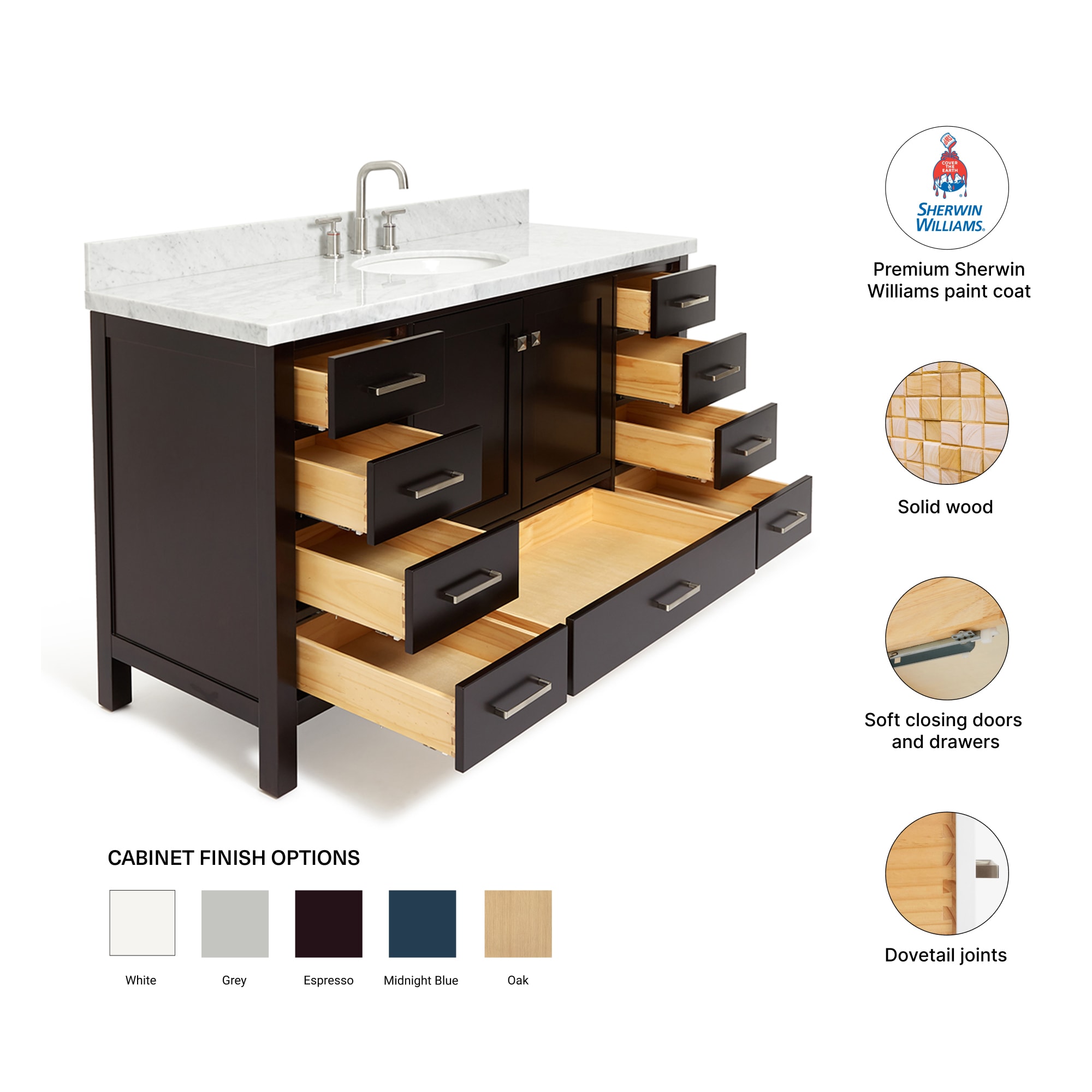 ARIEL A061S-VO-ESP Bath-Vanity-Combo - View #4