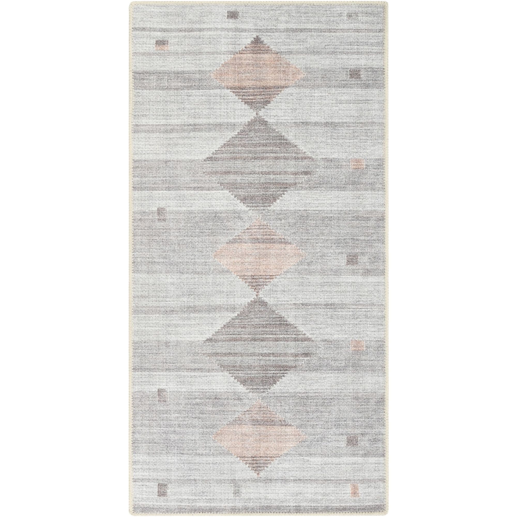 Gray Chenille Flat-Weave Reversible Area Rug 2' x 3'11"