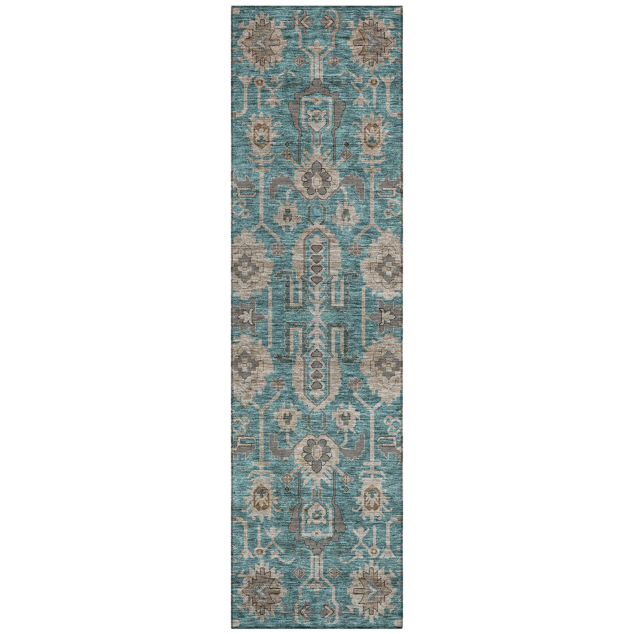 Addison Rugs ACN697TE2X8 Chantille ACN697TE 2 x 7 (ft) Polyester Teal Rectangular Indoor/Outdoor Geometric Machine washable Area rug