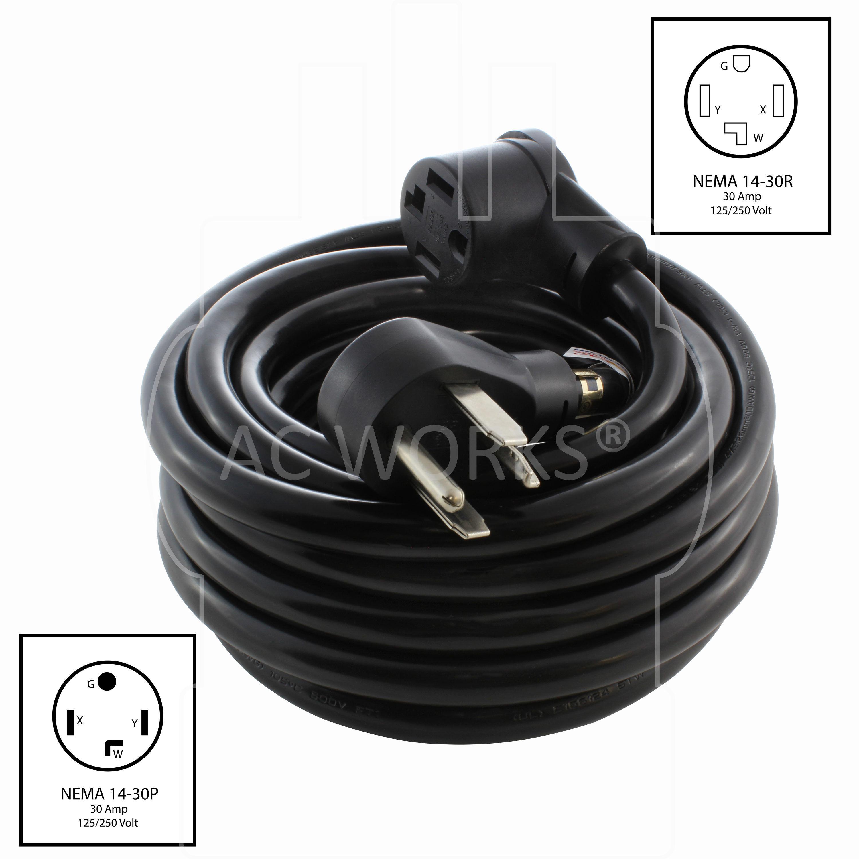 125V / 3750W 55193 Features a Flexible Camco 25ft 30-Amp RV Extension Cord Safe and Durable Construction 10-Gauge 