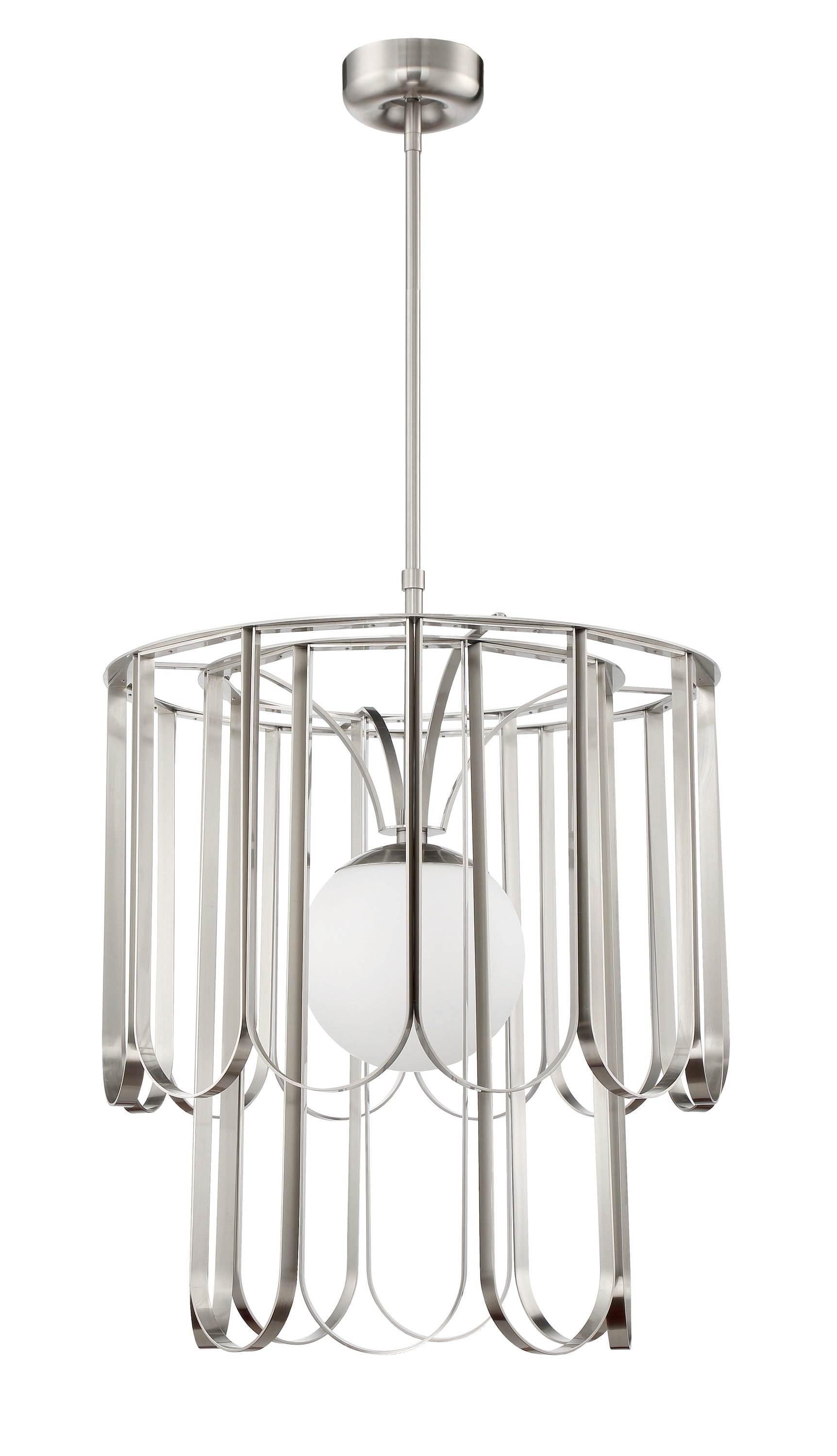 Craftmade 54991-BNK Melody Brushed Polished Nickel Modern/contemporary Textured glass Cylinder Mini Hanging Pendant light