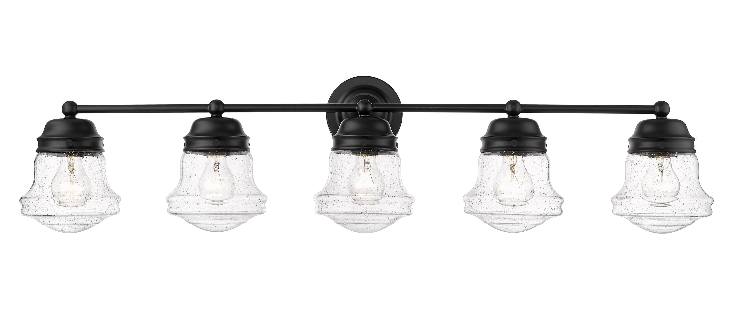 Z-Lite 736-5V-MB Vaughn 40.75-in 5 -Light Matte Black Transitional Vanity light