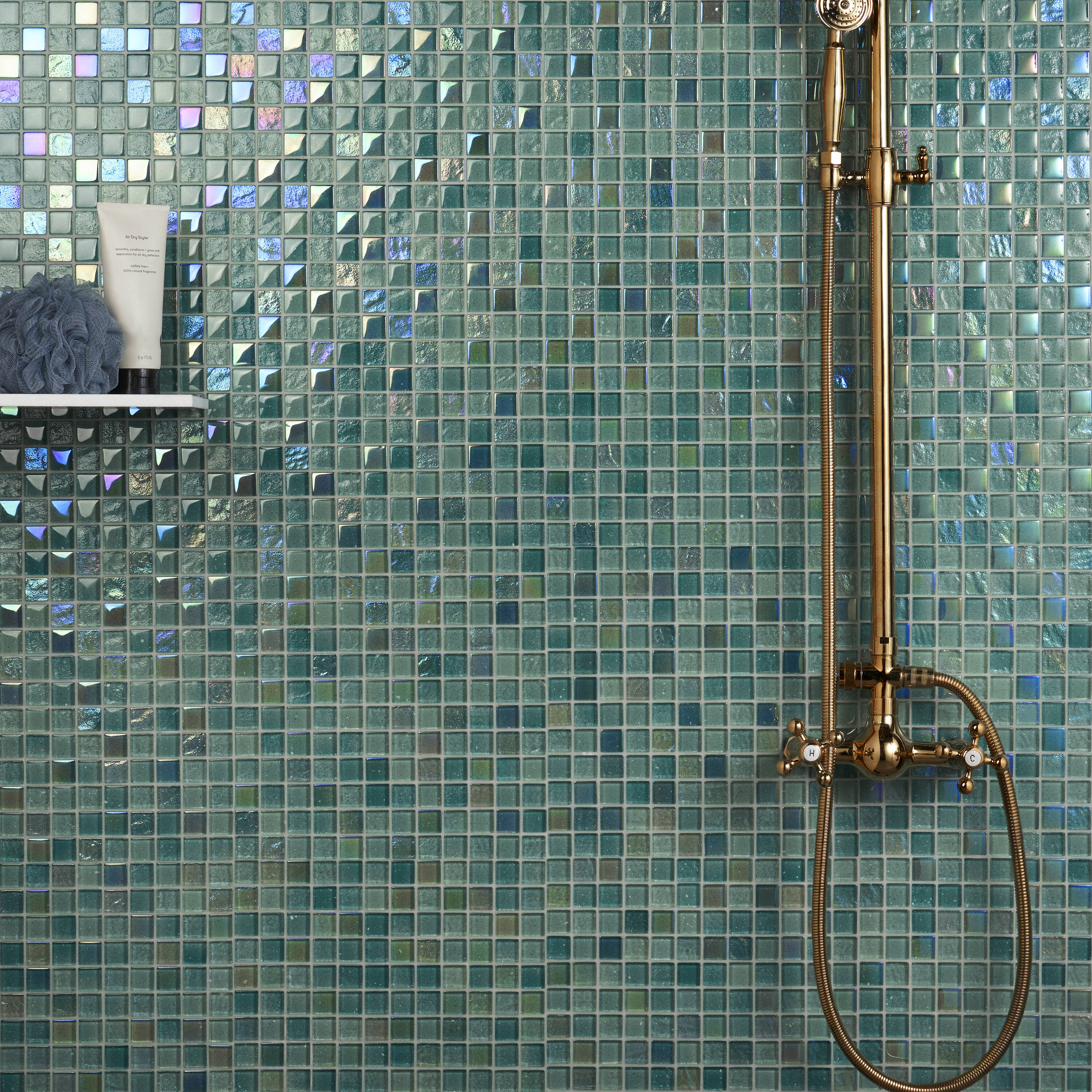 Artmore Tile Sprite Glass Green 12-in x 12-in Polished Glass Mosaic ...