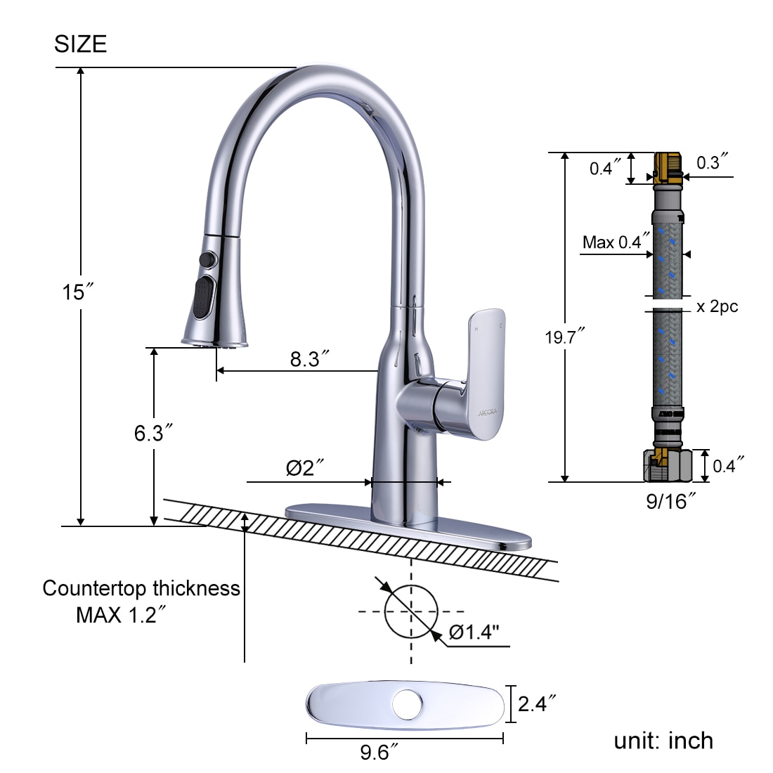 WOWOW 2310201C-LW Kitchen-Faucets - View #3