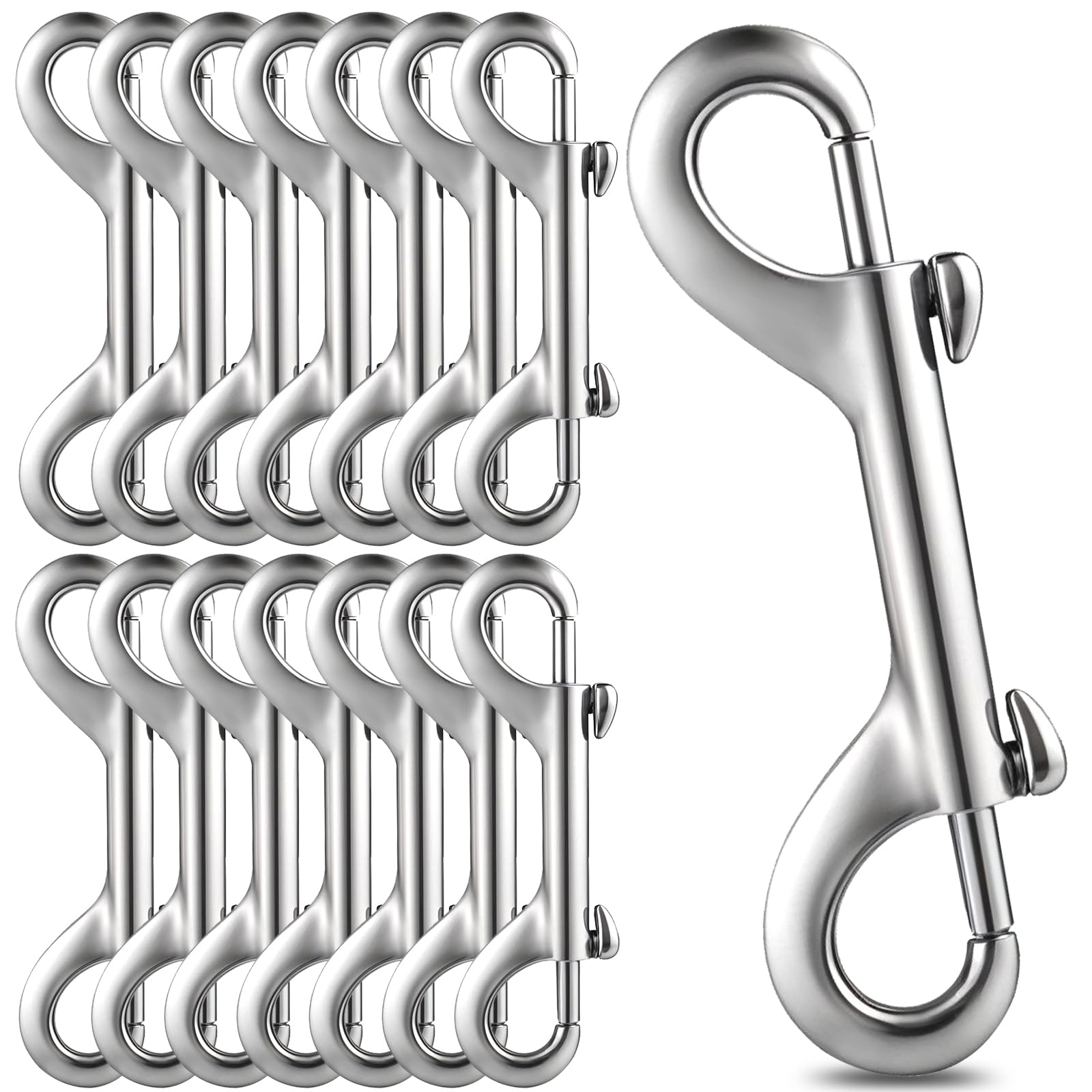 Justincity  15PCS Double Ended Bolt Snap Hooks 4.7 in Heavy Duty Zinc Alloy Metal Clips for Chain Accessories Key Holder Load Capacity 220LB