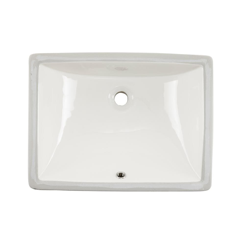 Wells Sinkware Rhythm Series Bisque Ceramic Undermount Rectangular Traditional Bathroom Sink (20-in x 15-in)