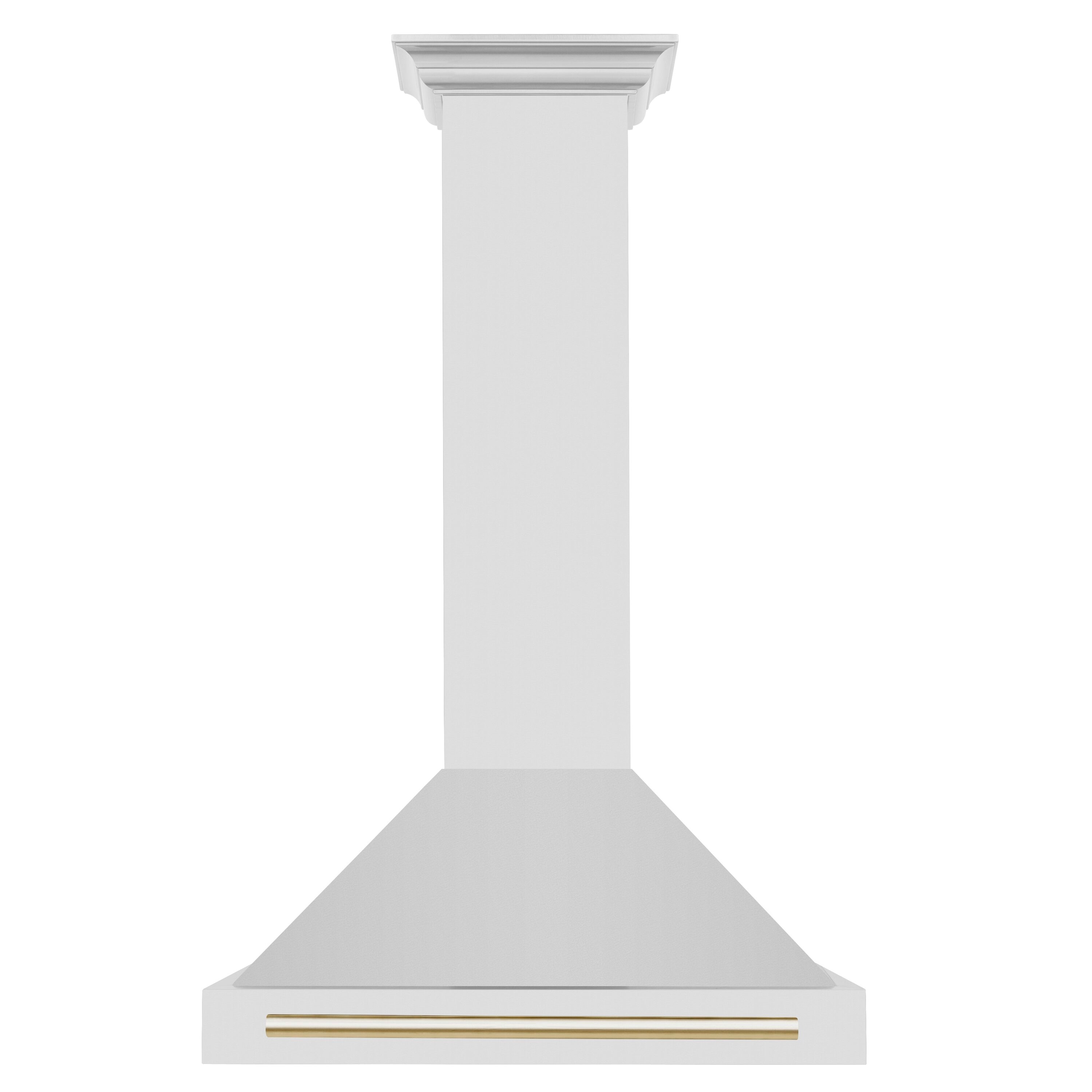 ZLINE KITCHEN & BATH KB4STZ-30-G 30 inch Convertible 400-CFM Recirculating Stainless Steel with Polished Gold Handle Wall-Mounted Range Hood