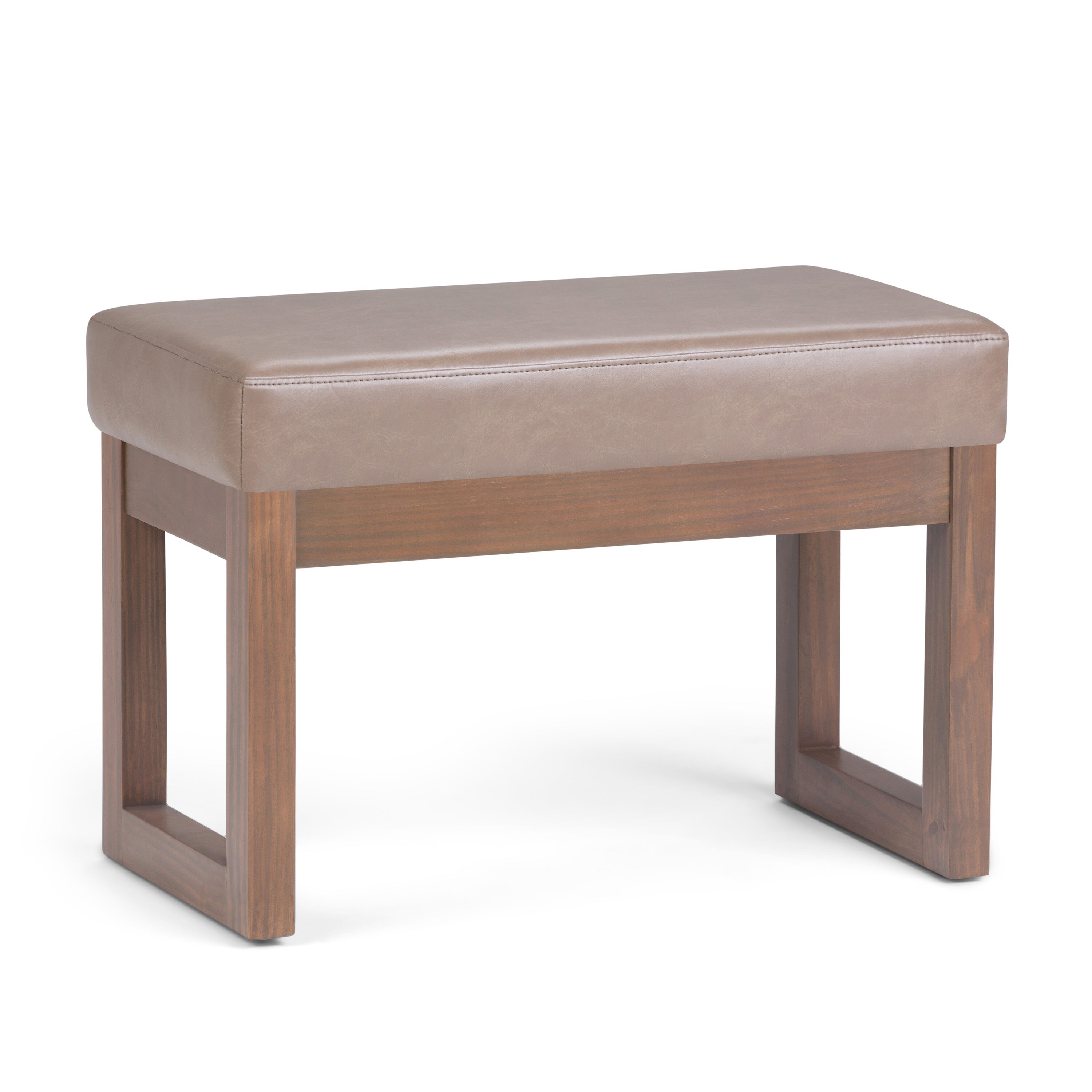 Simpli Home 3AXCOT-252-SM-ASB Milltown Modern Ash Blonde Faux Leather Storage Ottoman