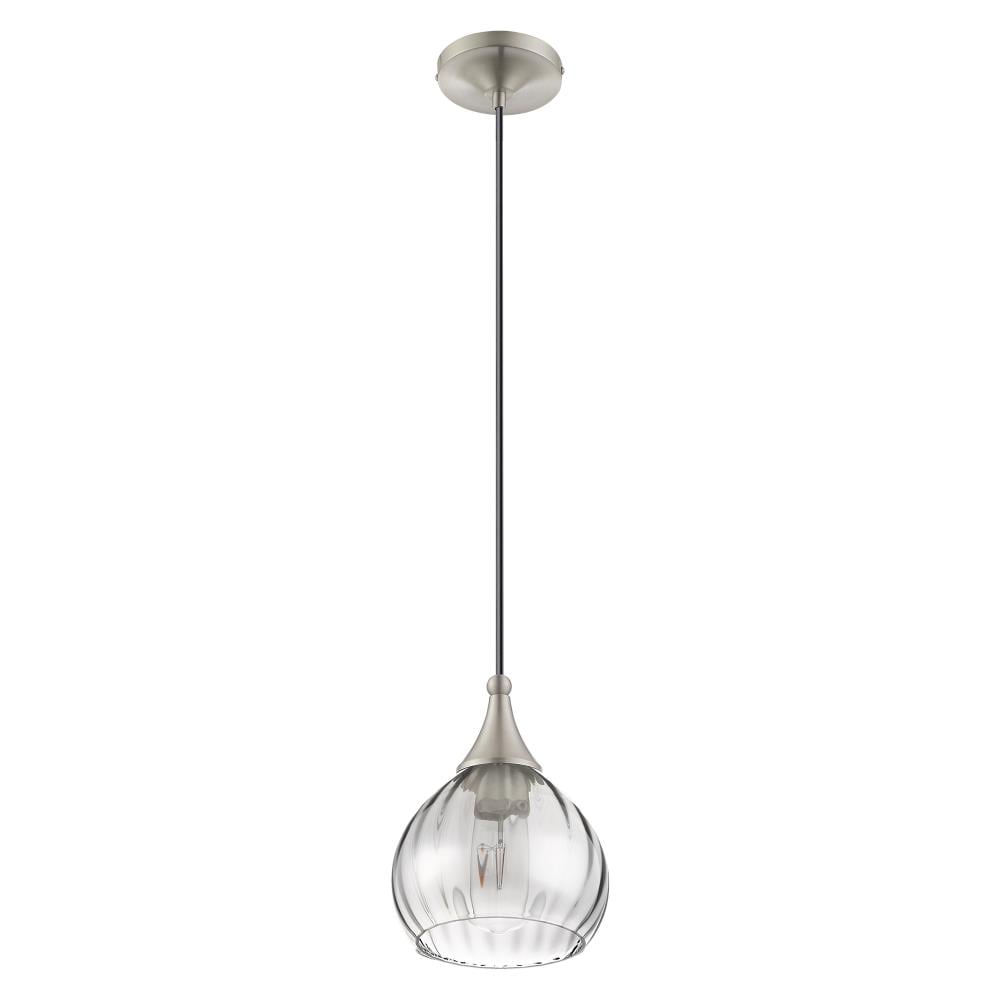 Mini Brushed Nickel LED Pendant with Smoke Glass - Indoor/Outdoor