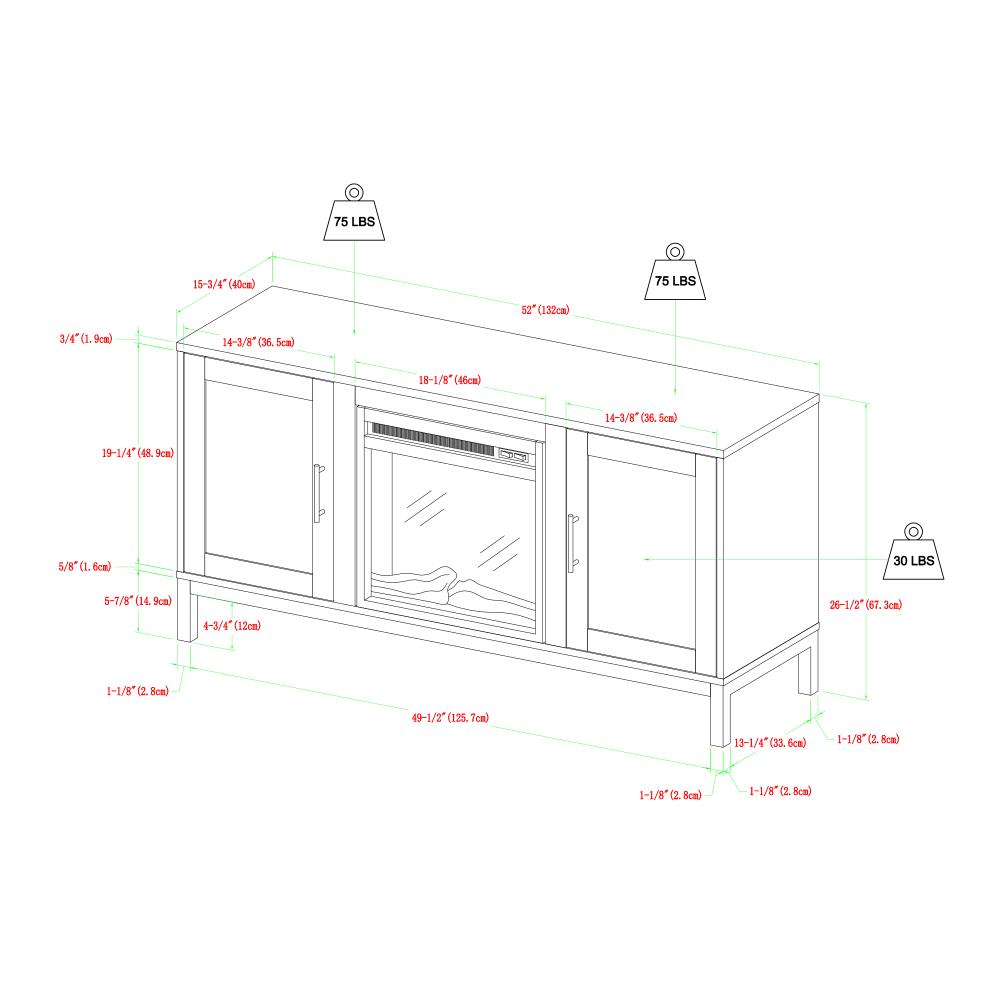 Walker Edison LW52FP18AVWH Electric-Fireplaces - View #4