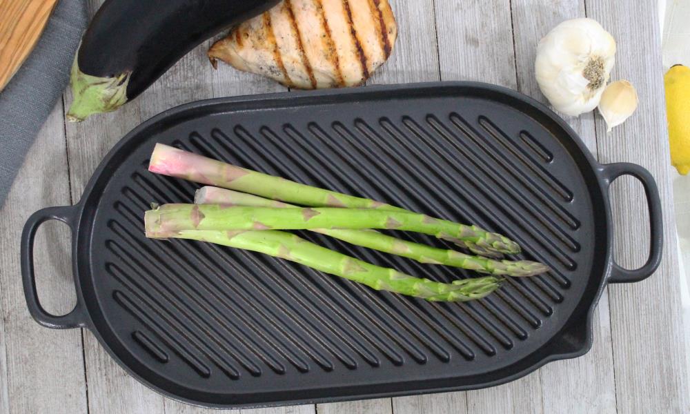 Chasseur French Oval Cast Iron Grill Pan, 18-inch - Black