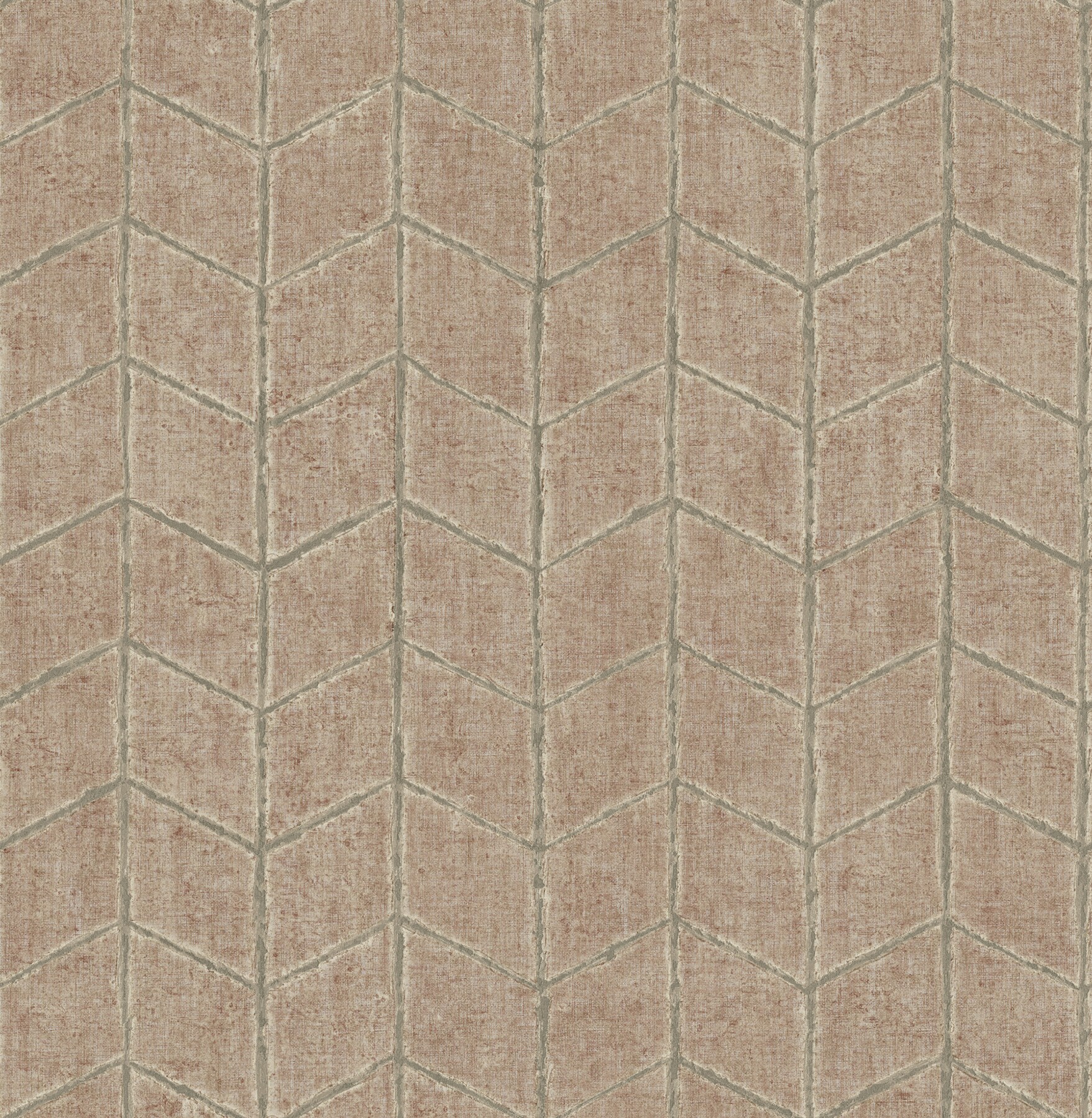 York Wallcoverings OI0646 New Origins 56.4-Sq. Feet Brick Non-woven Textured Chevron 3D Unpasted Wallpaper