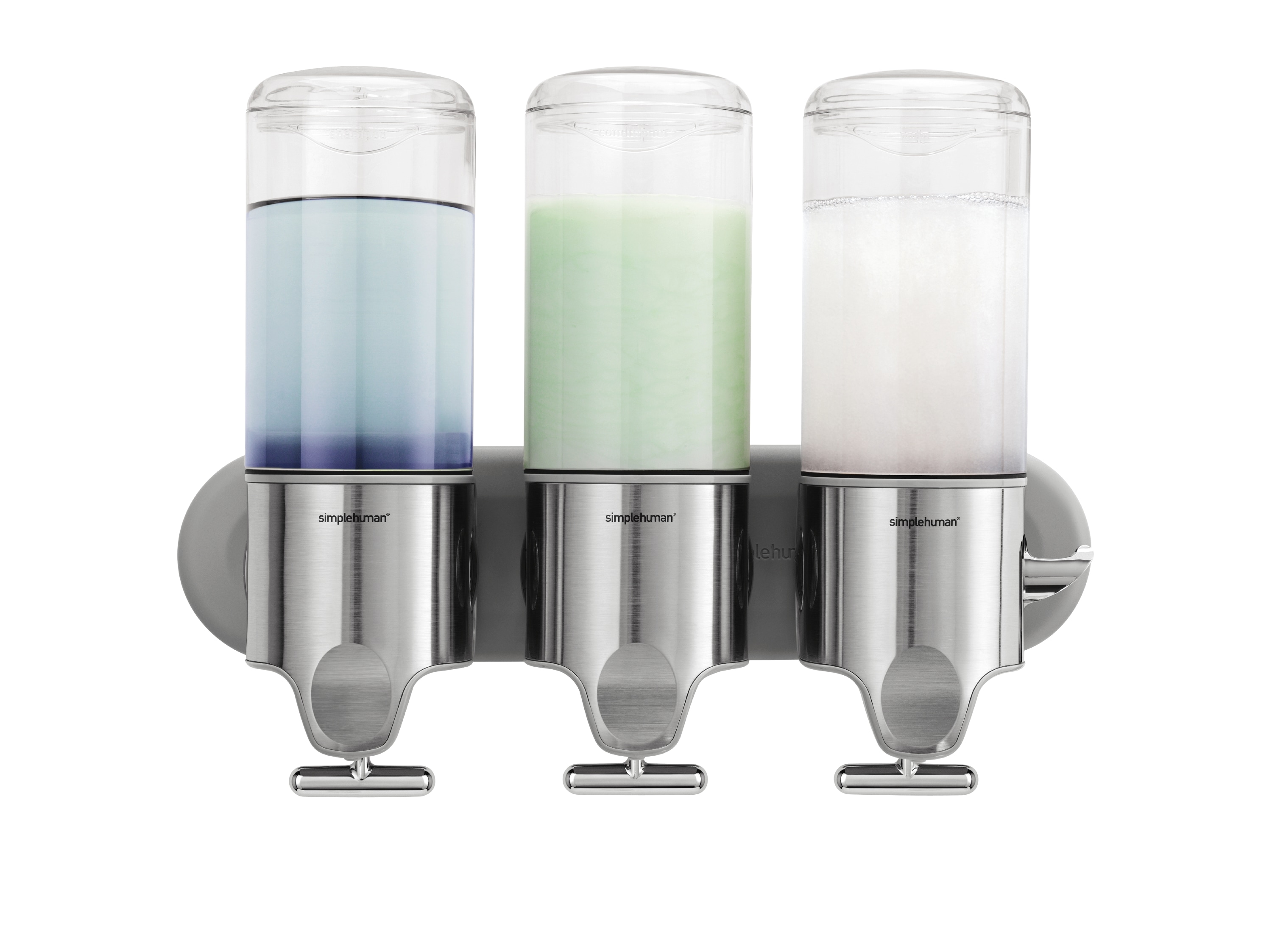 Elegant Matte Black Triple Soap Dispenser Shelf - Triple Wall Bottle Holder  With Simple Lock- Black, Automatic Soap & Sanitizer Soap Dispensers  Manufacturer