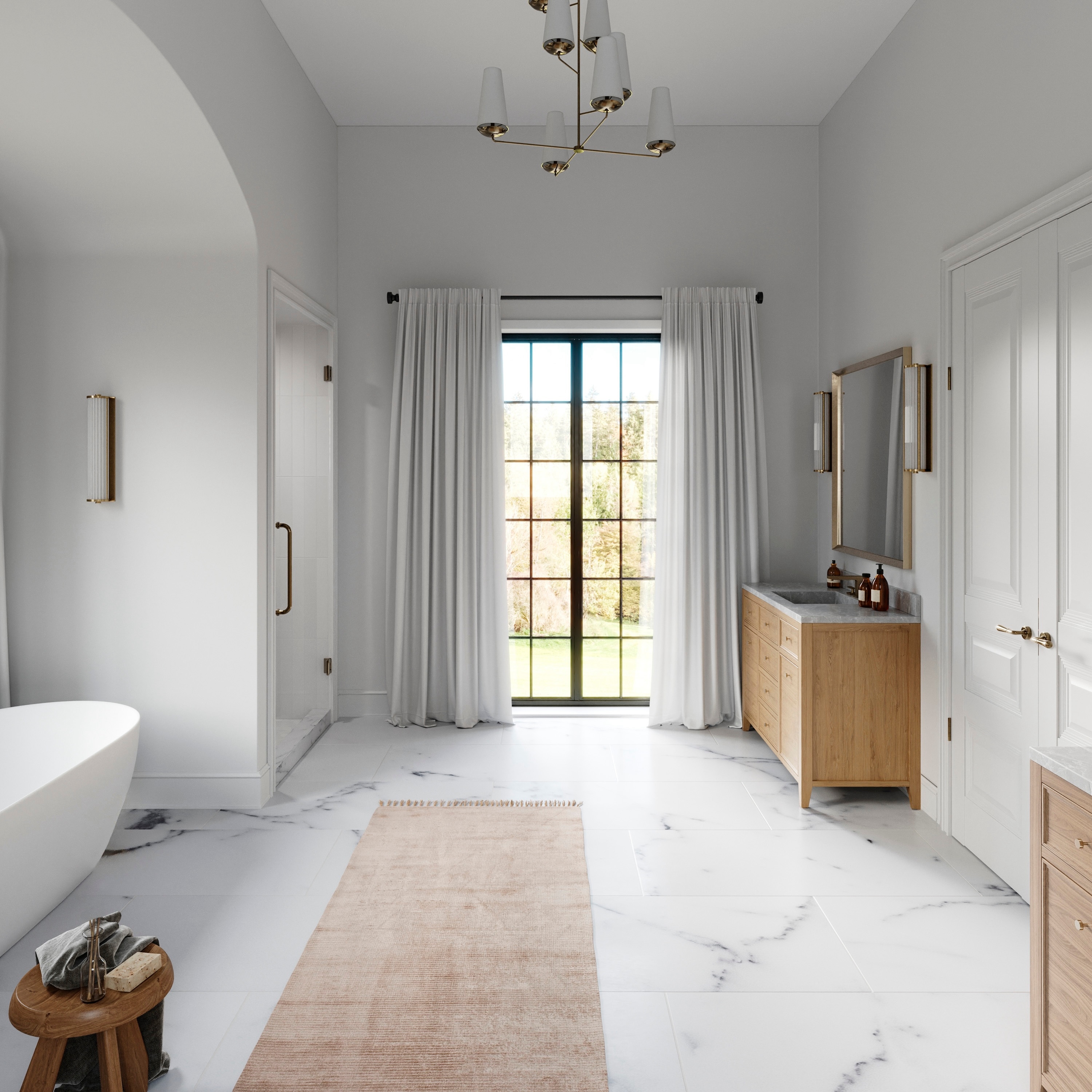 Contemporary Crystal Bay Polished Gold Bathroom Faucet