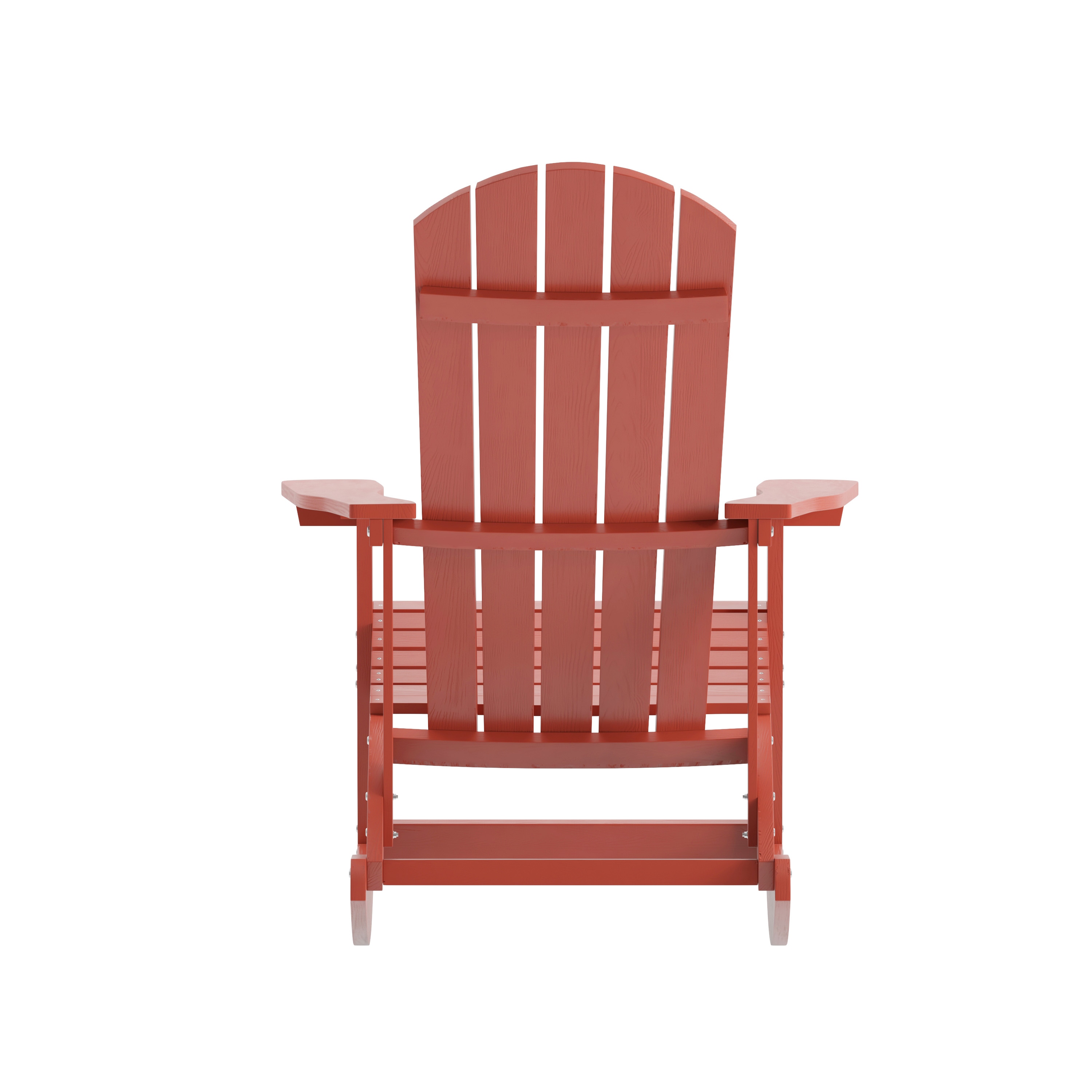 Red Polystyrene Adirondack Rocking Chair with Arms