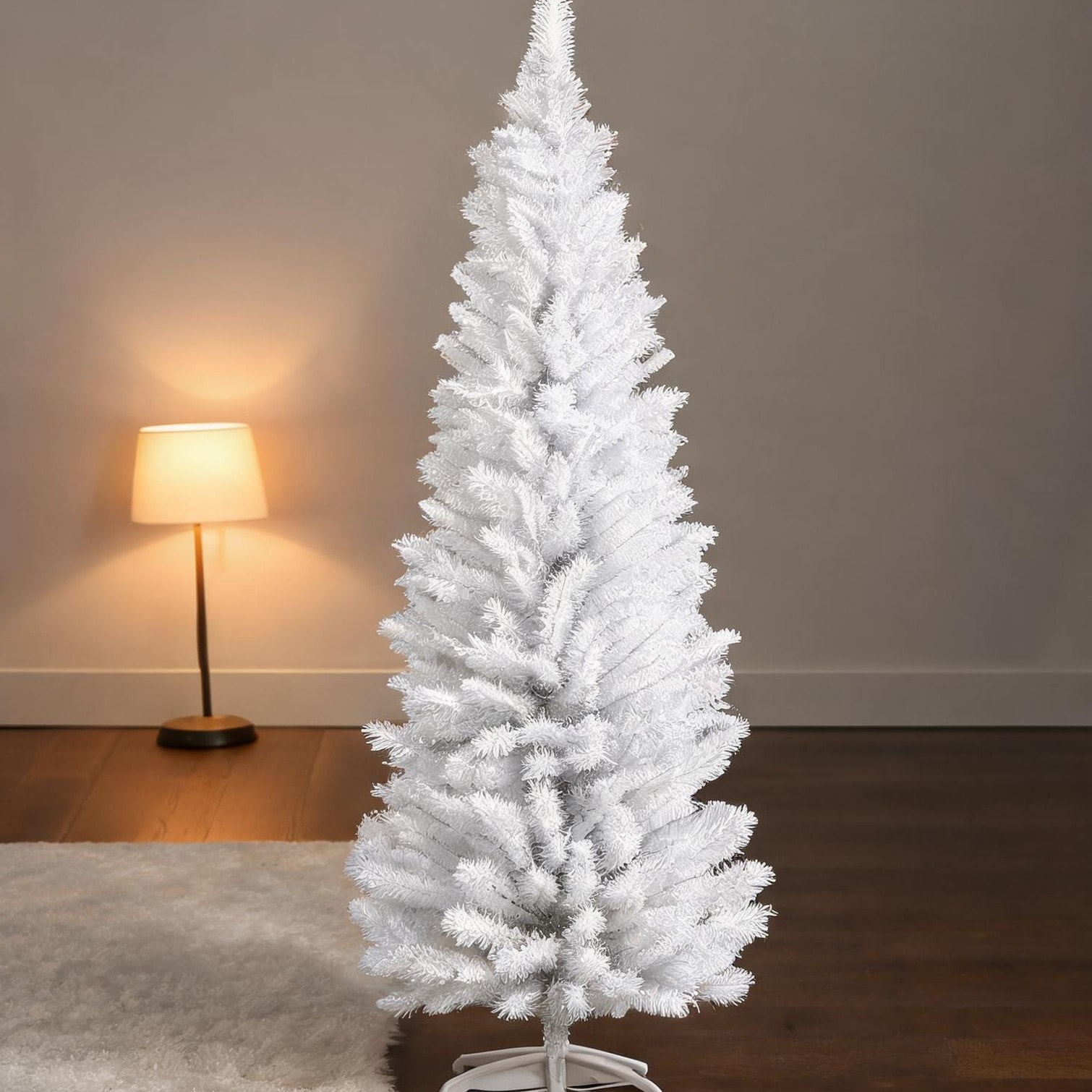 chillscreamni Christmas Trees with 6 ft Indoor Artificial Spruce pairing White Plastic with Crisp White and Storage
