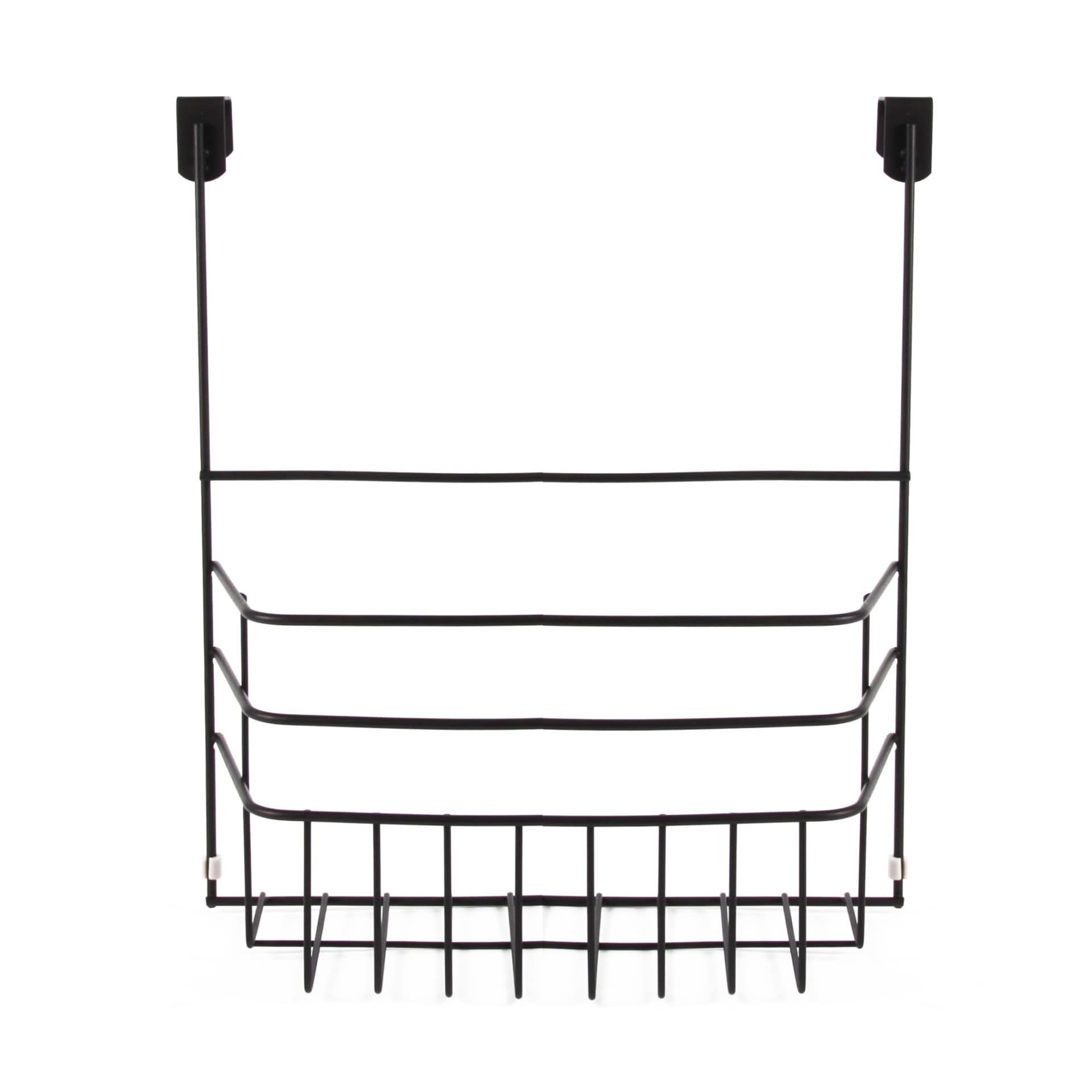 Kenney KN61607 12.25-in W x 12.8-in H x 5.75-in D 1 -Tier Over-the-cabinet Black Stainless steel Door organizer