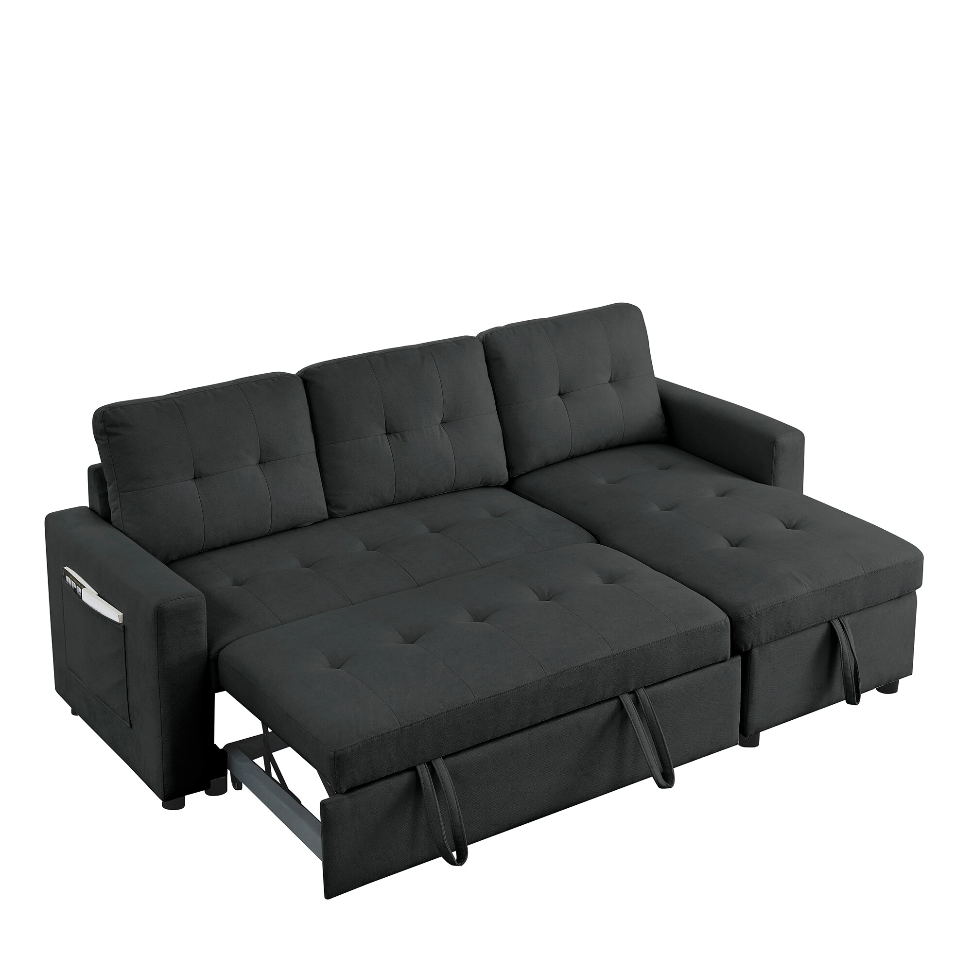 Bybafun YA3700317 78.5-Inches Modern Black Reclining Sleeper